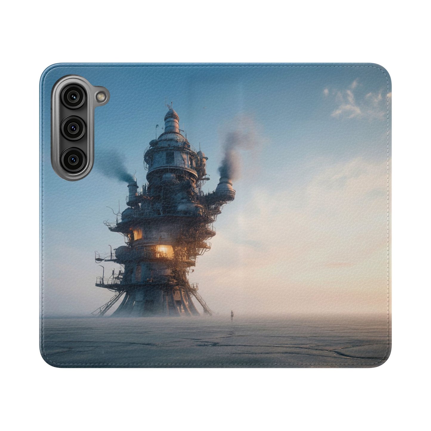 Steam-Stack Tower Flip Cases – Industrial Dawn Sentinel