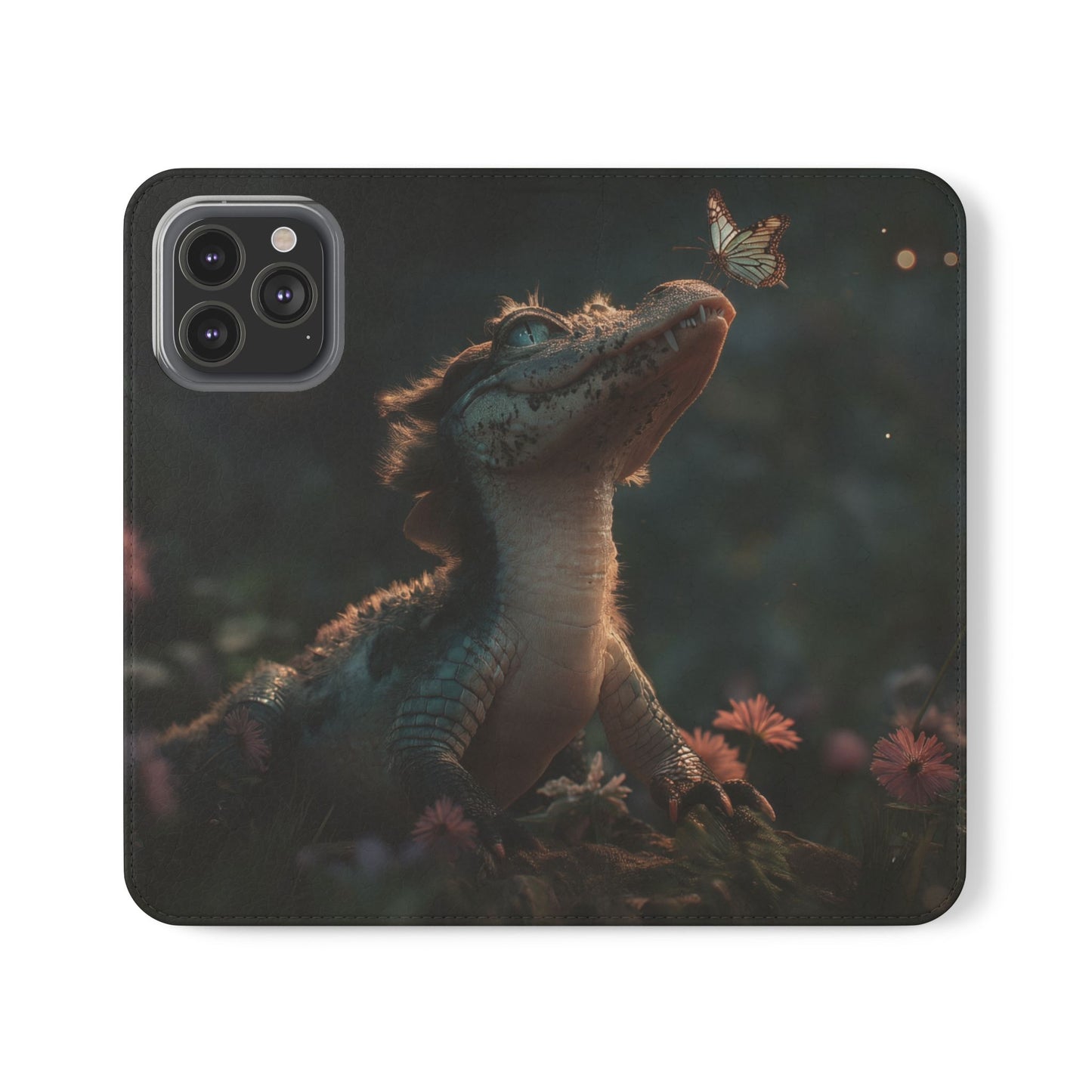 Crocodile Butterfly Flip Cases – Tender Guardian with Moth Companion