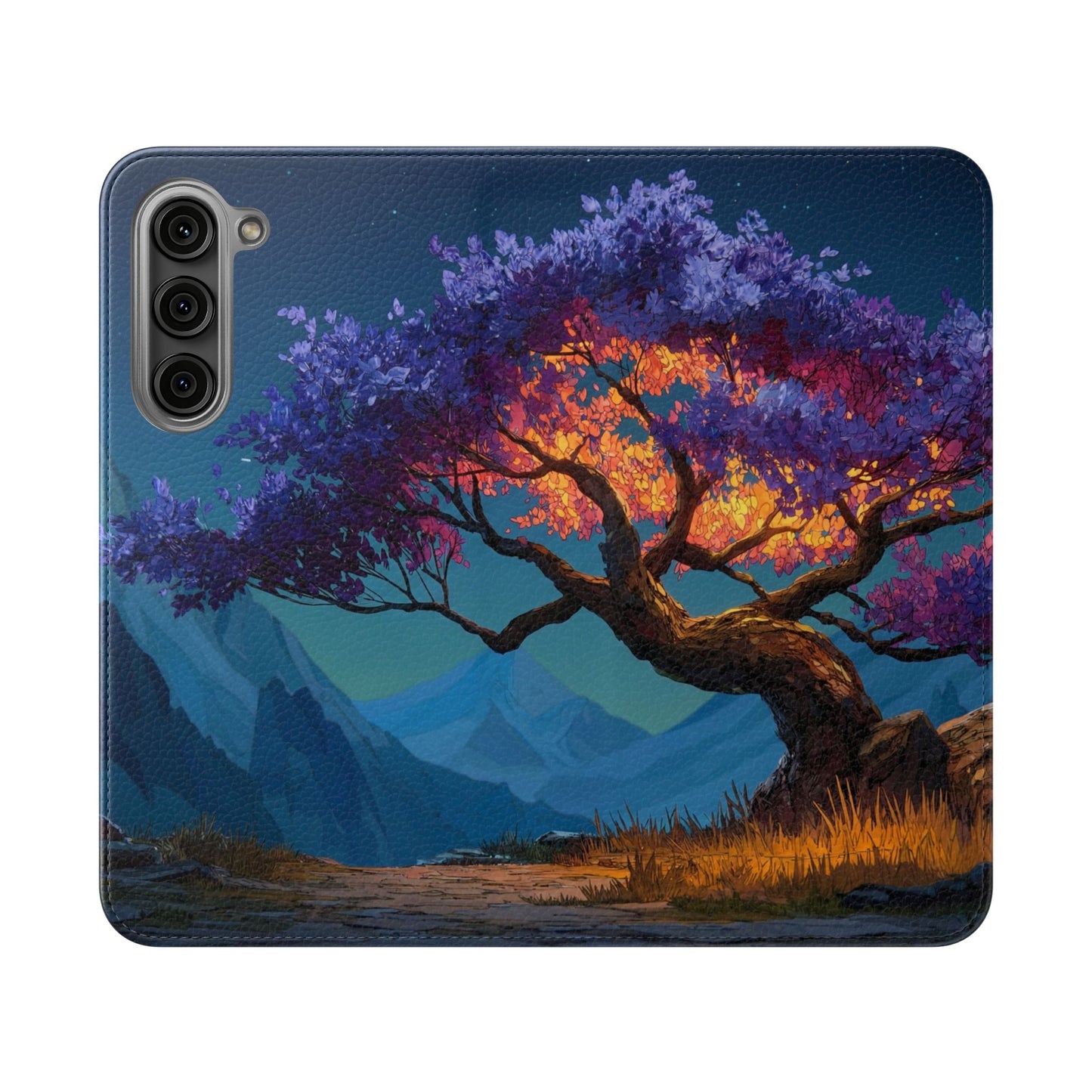 Violet Flame Tree Flip Cases – Twilight Mountain Glow Case