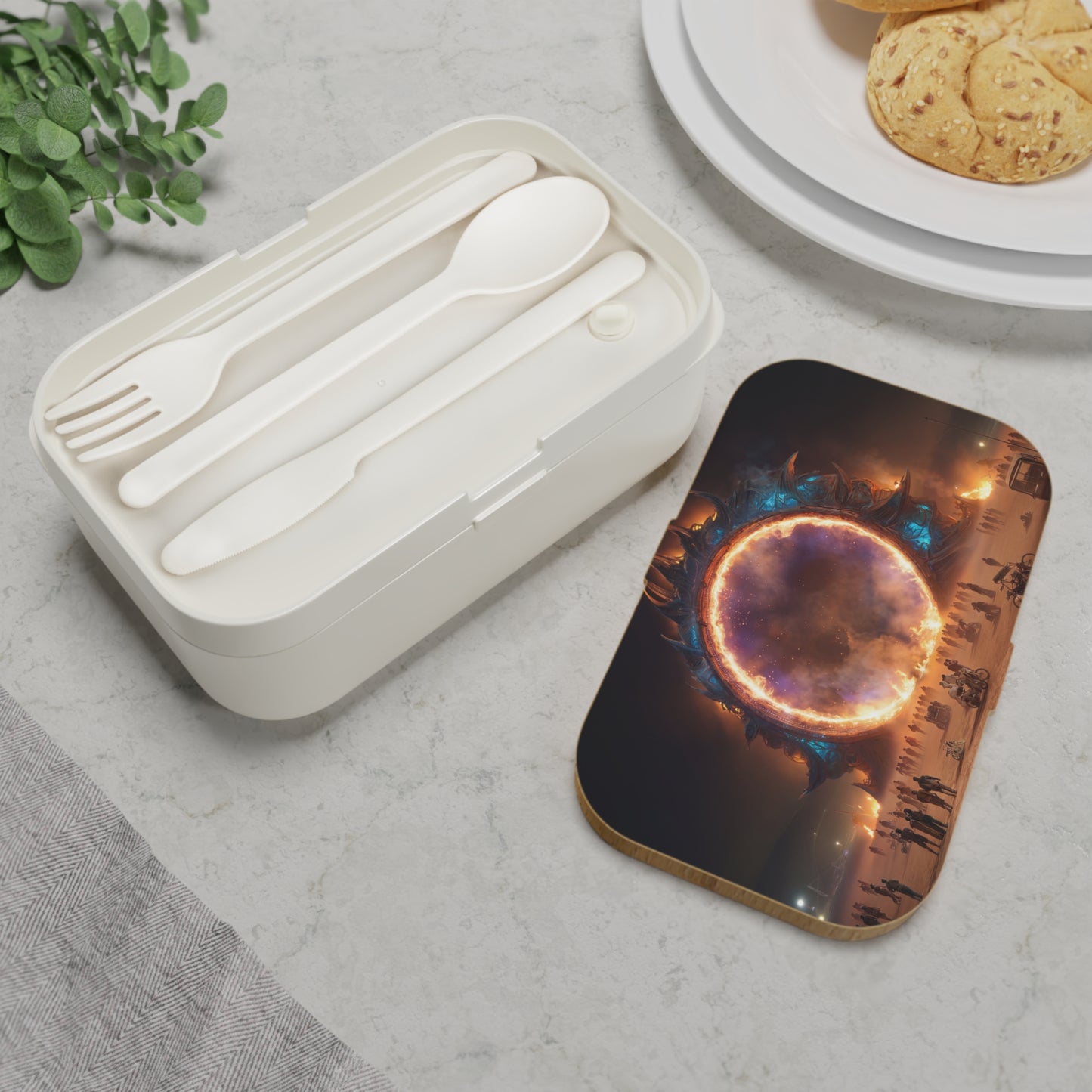 Celestial Gateway Bento Lunch Box – Warm Glow in the Desert Night