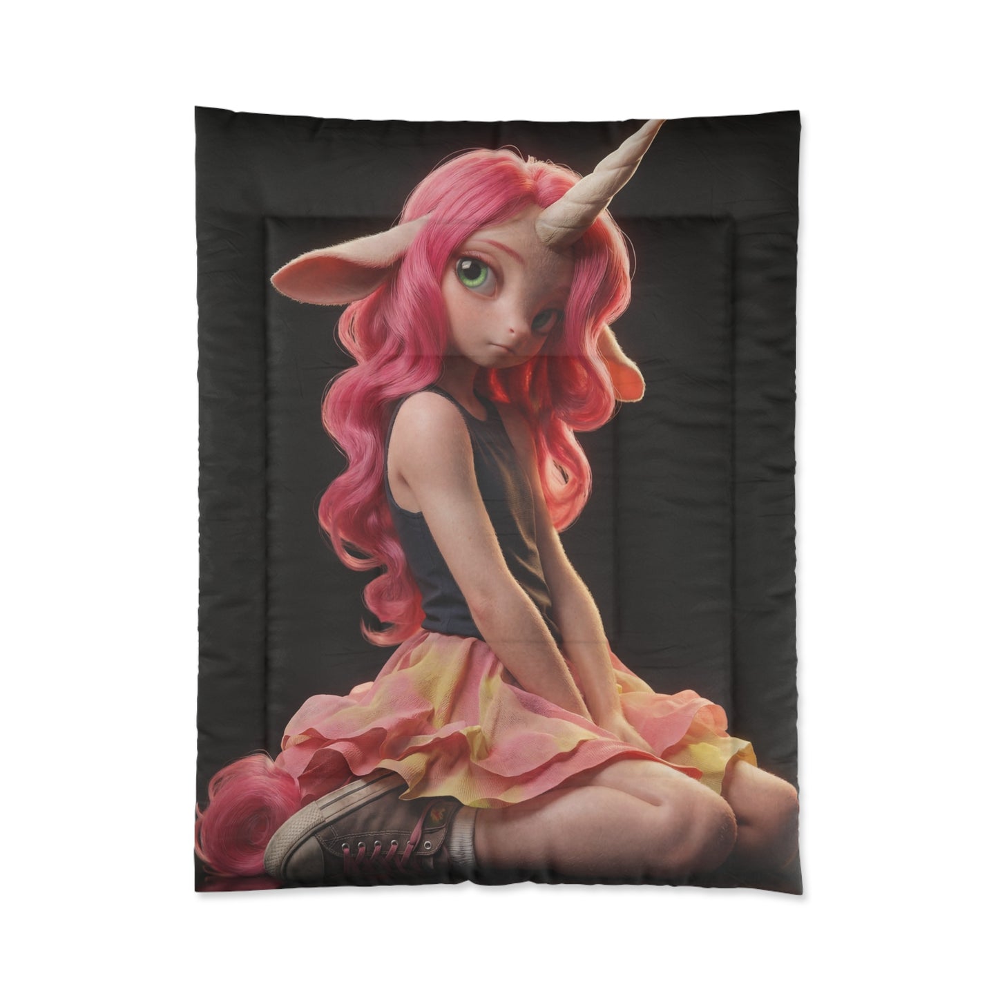 Pink Unicorn Girl Comforter – Velvet Sunset Dreamer