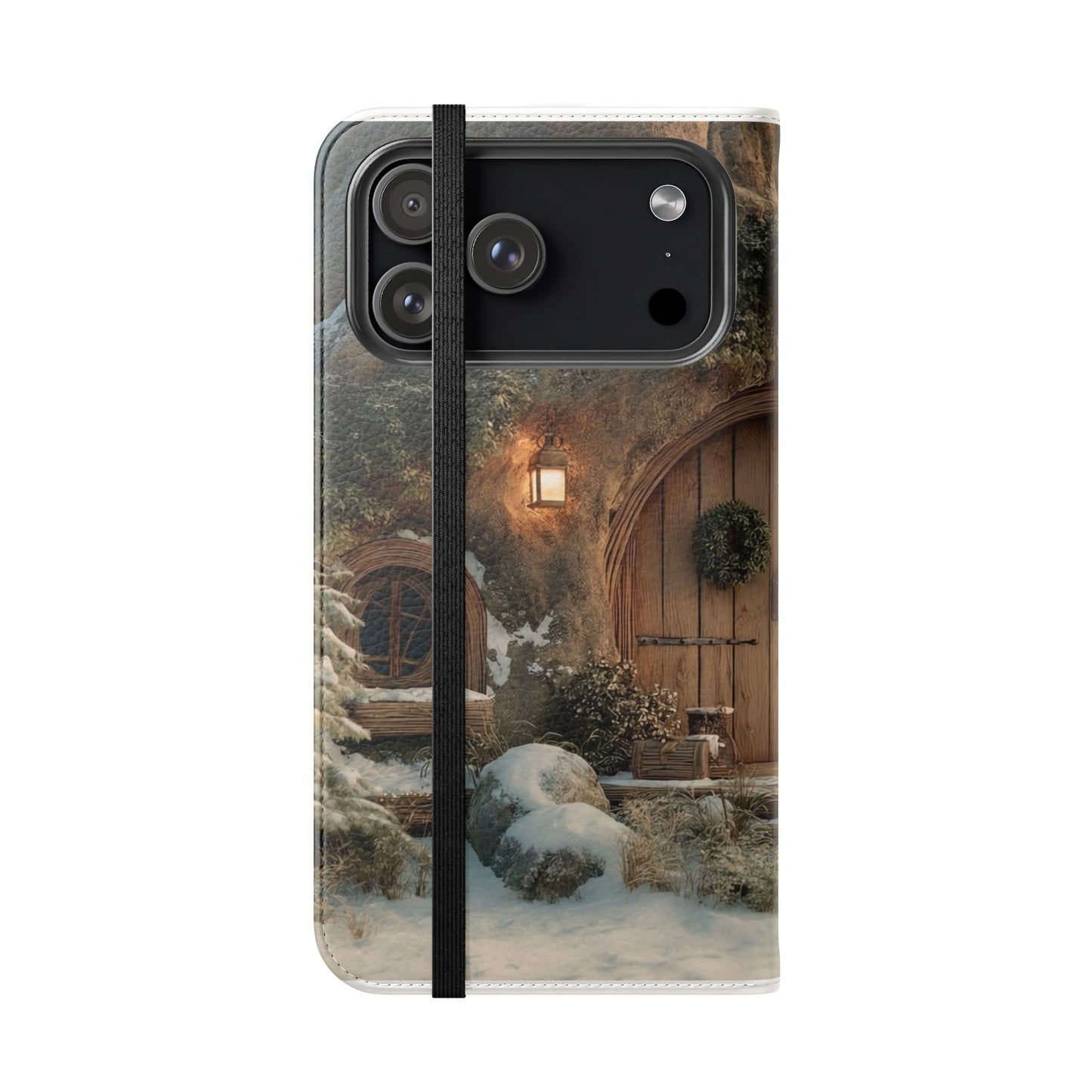 Hobbit Hole Flip Cases – Cozy Winter Doorway Scene