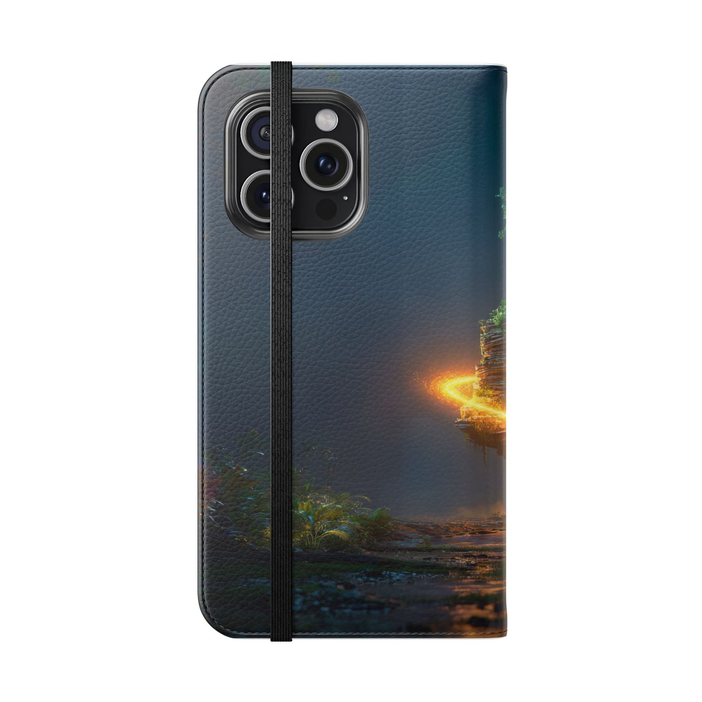 Luminous Floating Island Flip Cases – Amber Twilight Sanctuary