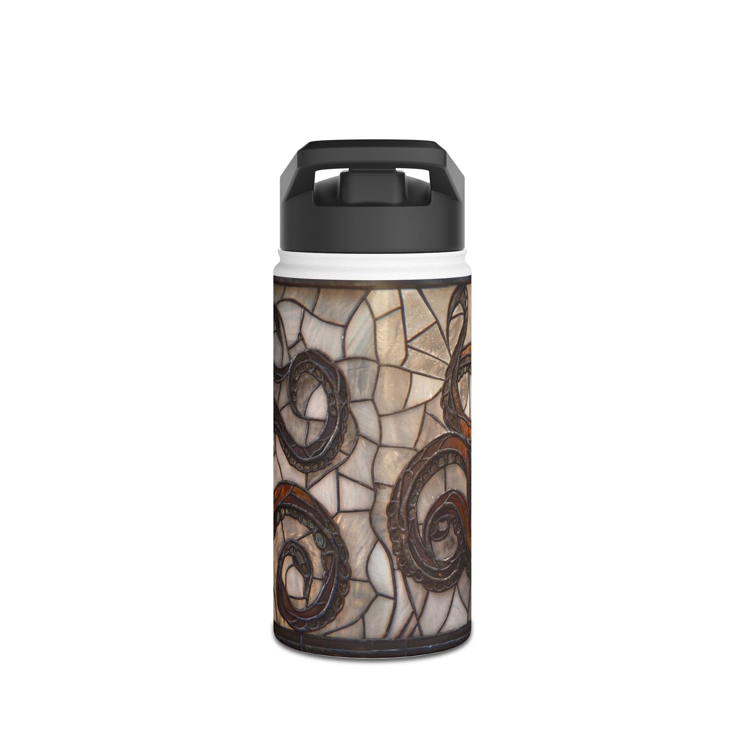 Stained Glass Octopus Water Bottle – Amber Abyss Guardian