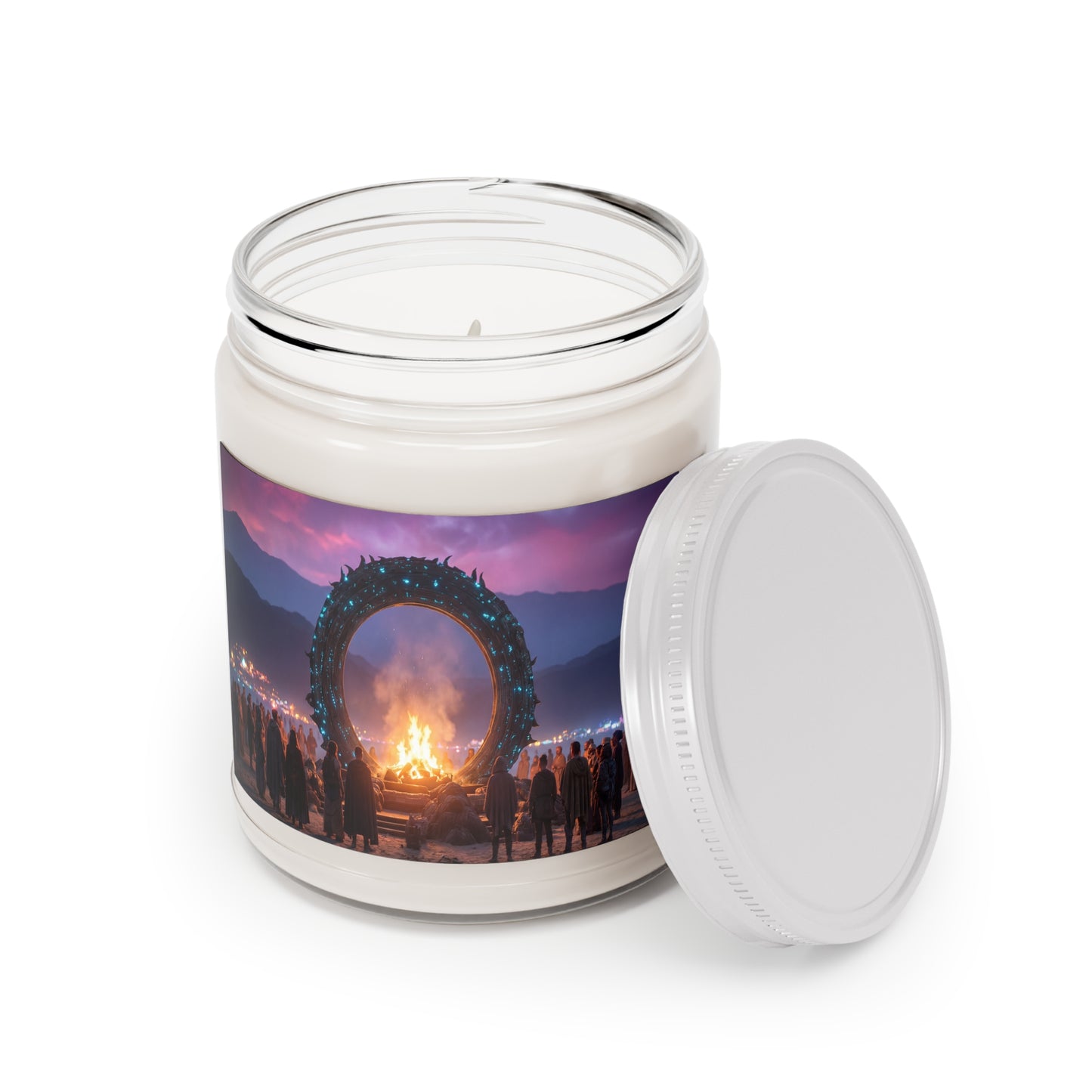 Celestial Portal Scented Soy Candles with White Lid, 9oz – Twilight Ceremony Glow