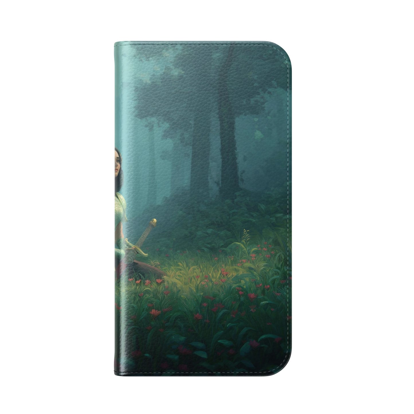 Woodland Sentinel Flip Cases – Green Knight in Misty Grove