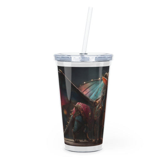 Celestial Dragon Plastic Tumbler with Straw – Twilight Parade in Silk Wings