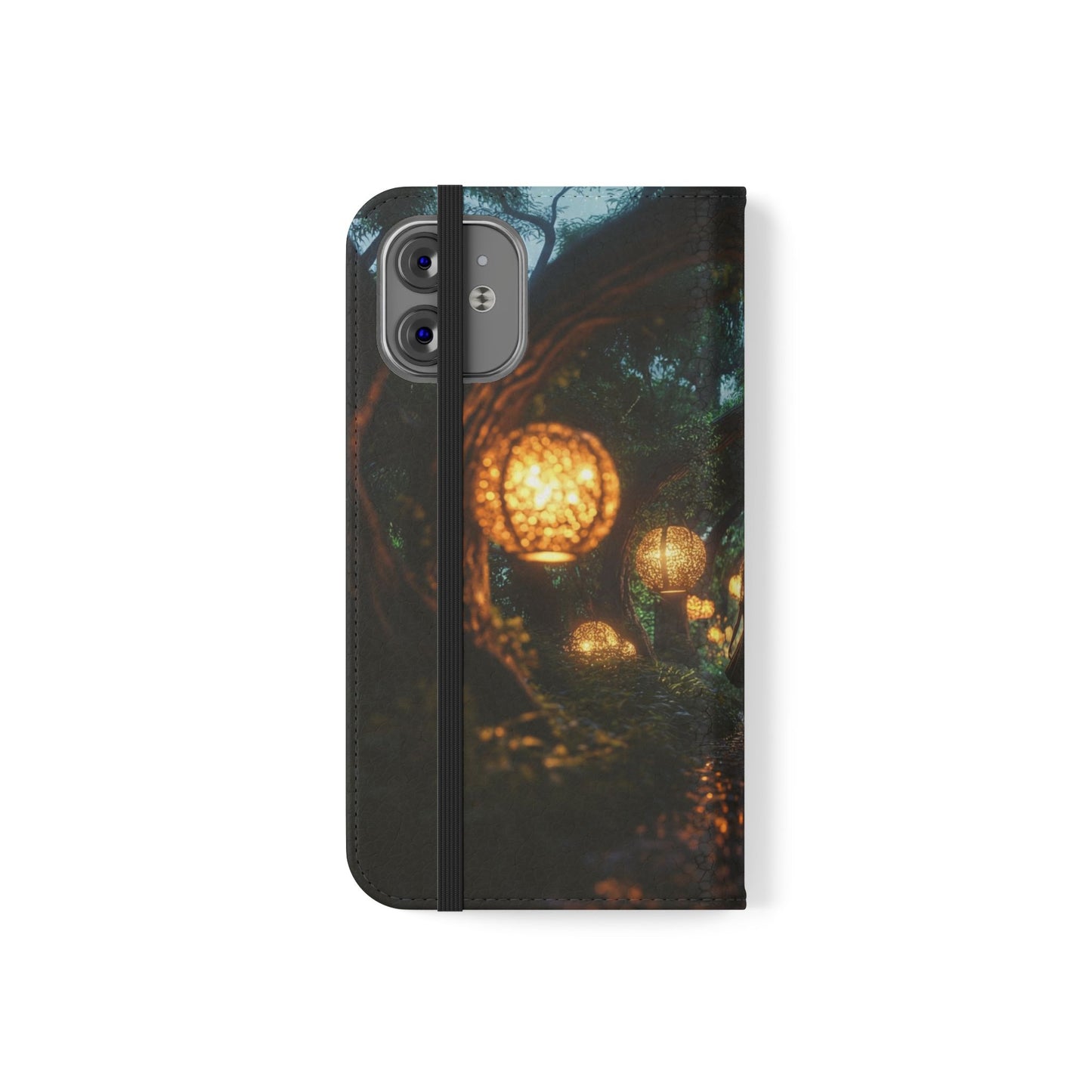 Lantern Archway Flip Cases – Girl Walking Through Forest Tunnel Art Case