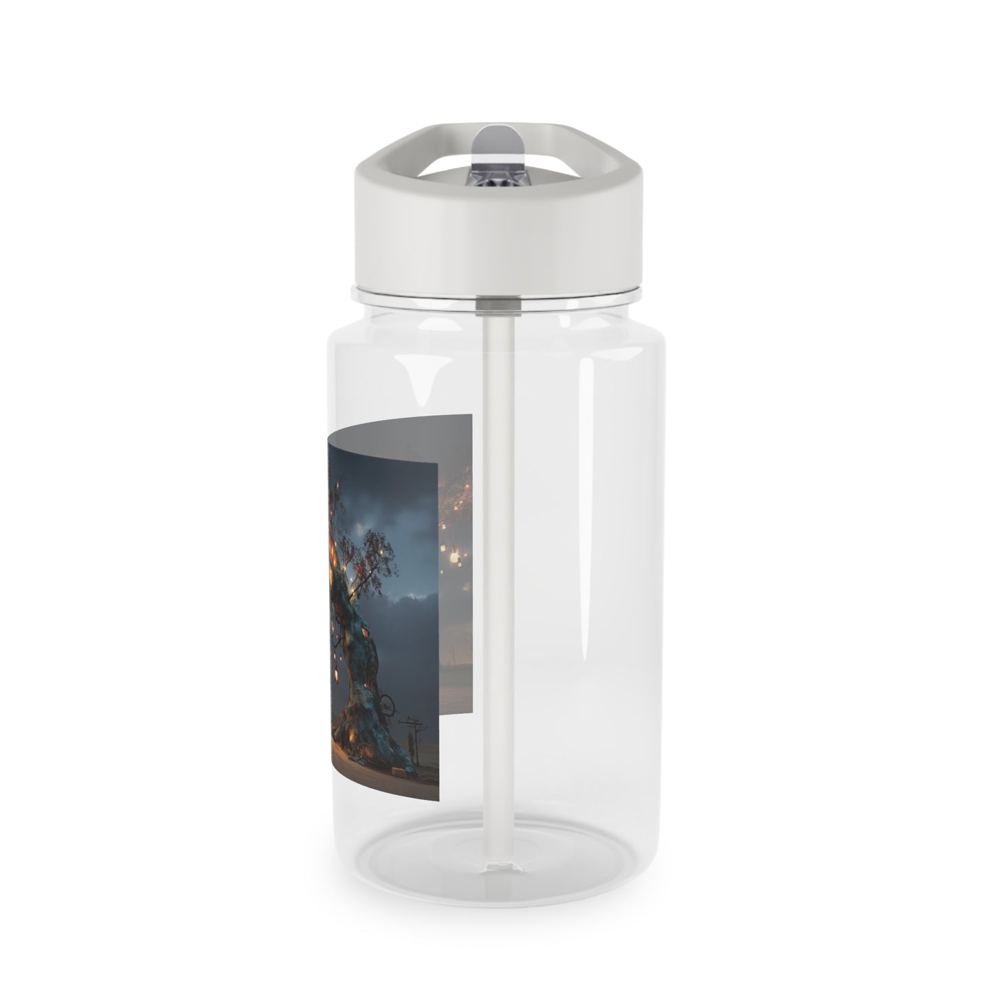Lantern Tree Tritan Water Bottle – Blue-Gold Autumnal Desert Guardian