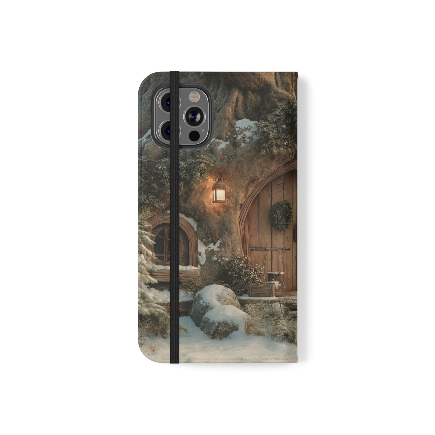 Hobbit Hole Flip Cases – Cozy Winter Doorway Scene