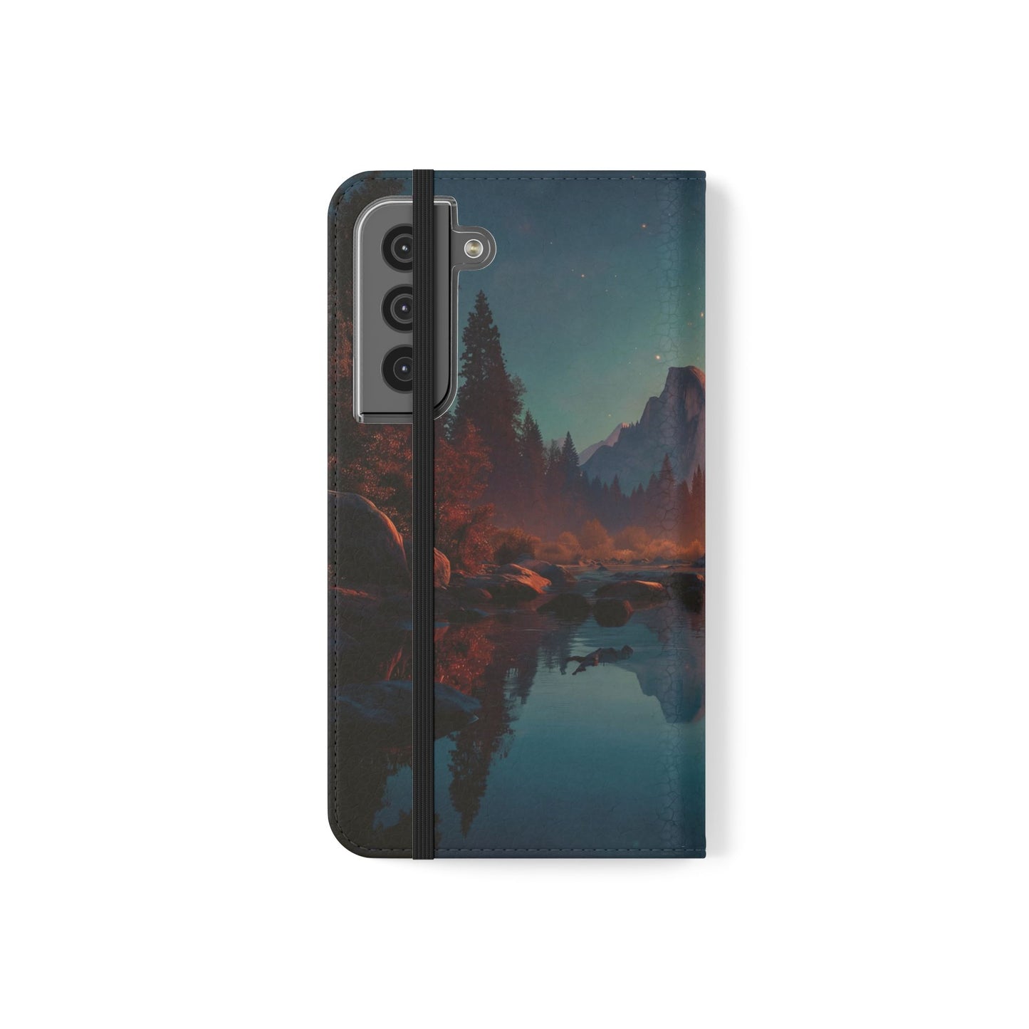 Starlit Valley Flip Cases – Twilight River and Half Dome Reflections