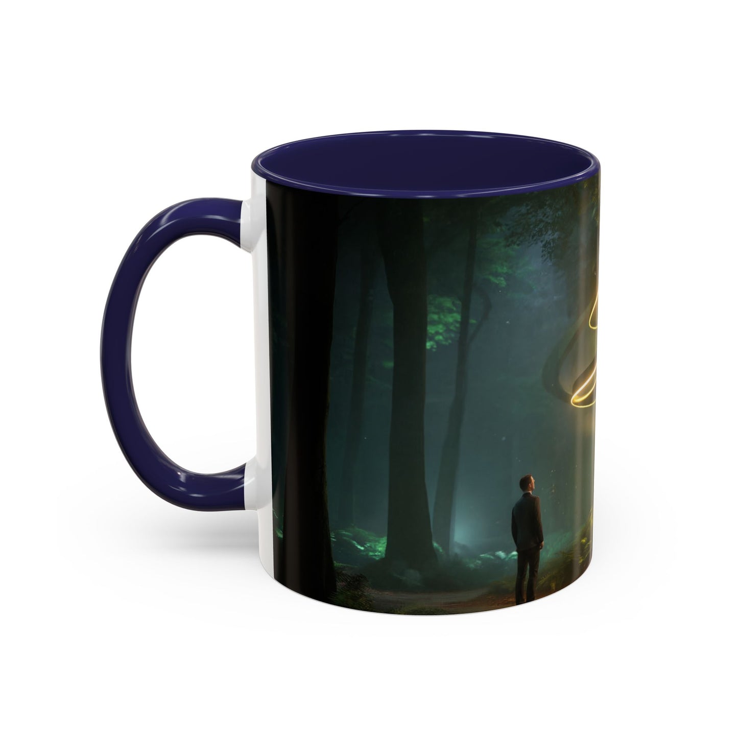 Spiral Light Forest Accent Coffee Mug (11, 15oz) – Ethereal Golden Rings