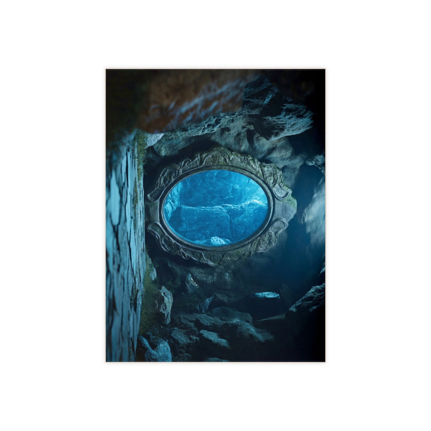 Mirror Doorway Ceramic Photo Tile – Gateway to Azure Depths