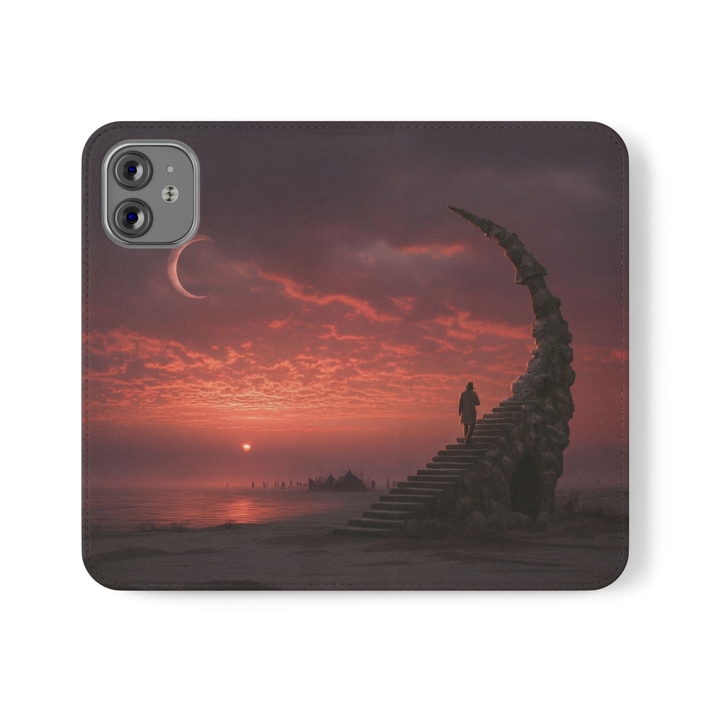 Twilight Sentinel Flip Cases – Moonlit Stairway to the Horizon