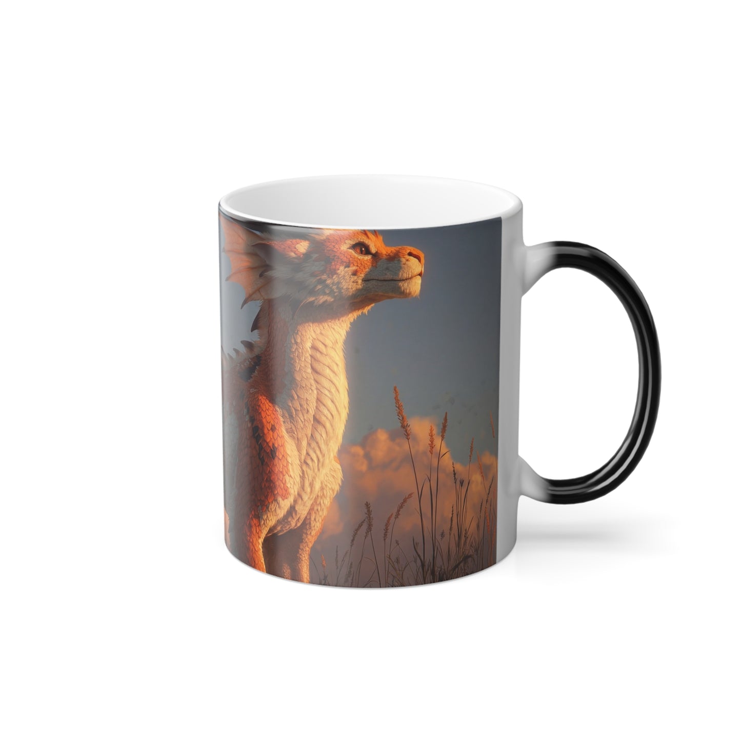 Amber Dragon Color Morphing Mug, 11oz – Sunset Sentinel on the Wind