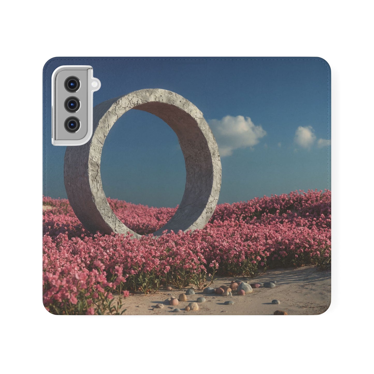 Stone Circle Flip Cases – Pink Flower Field Monument