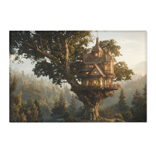 Treehouse Sanctuary Area Rug – Golden Twilight Haven