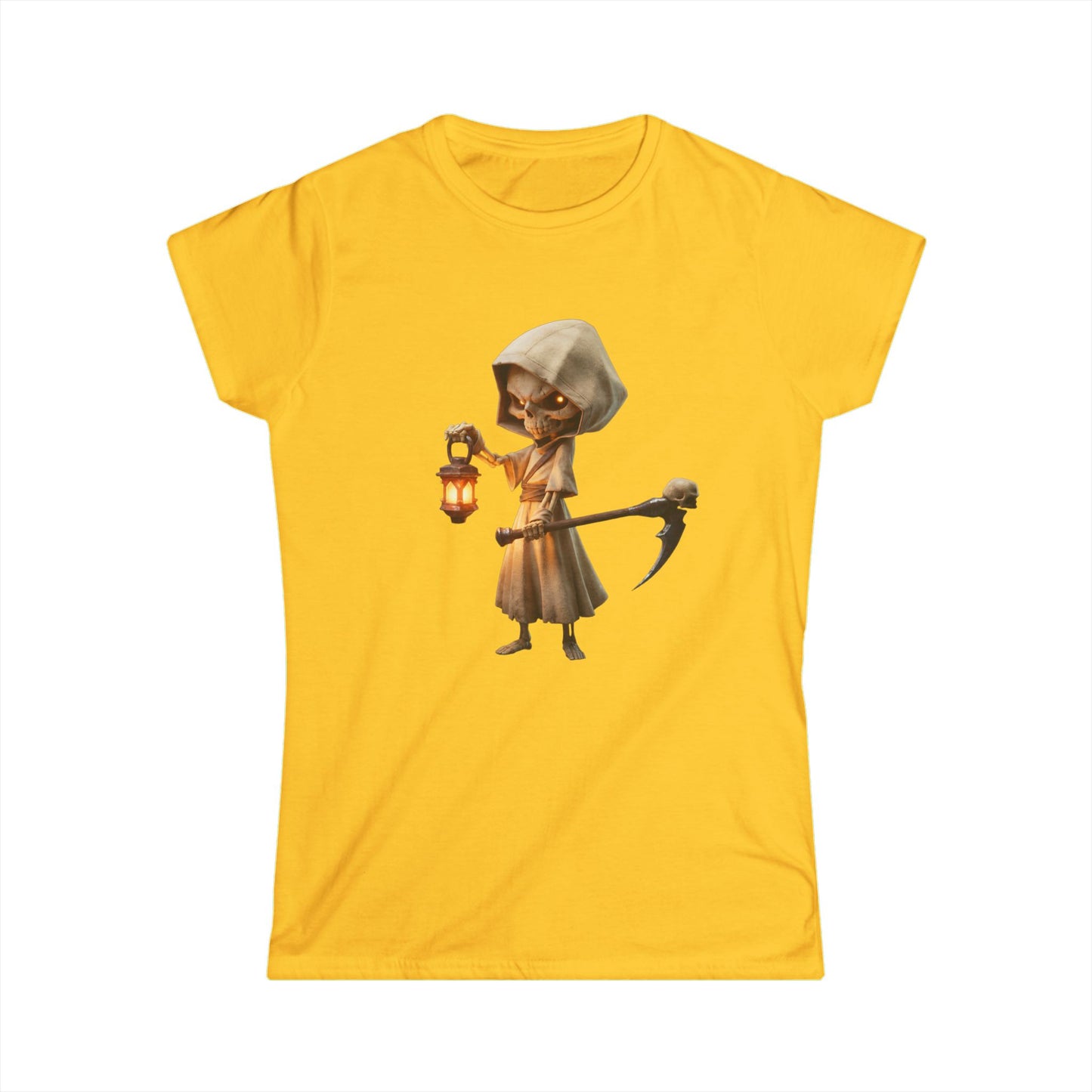 Lantern Guardian Women's Softstyle Tee – Warm Bones & Golden Glow