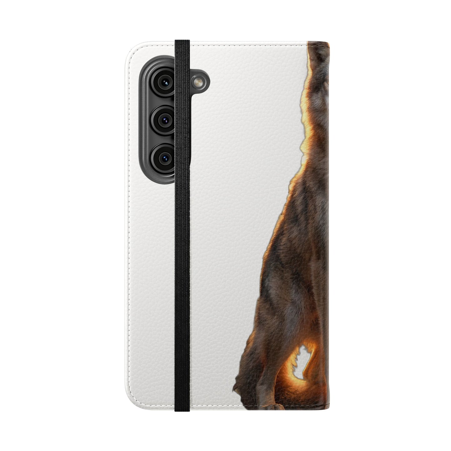 Sunlit Wolf Flip Cases – Golden Hour Sentinel Portrait