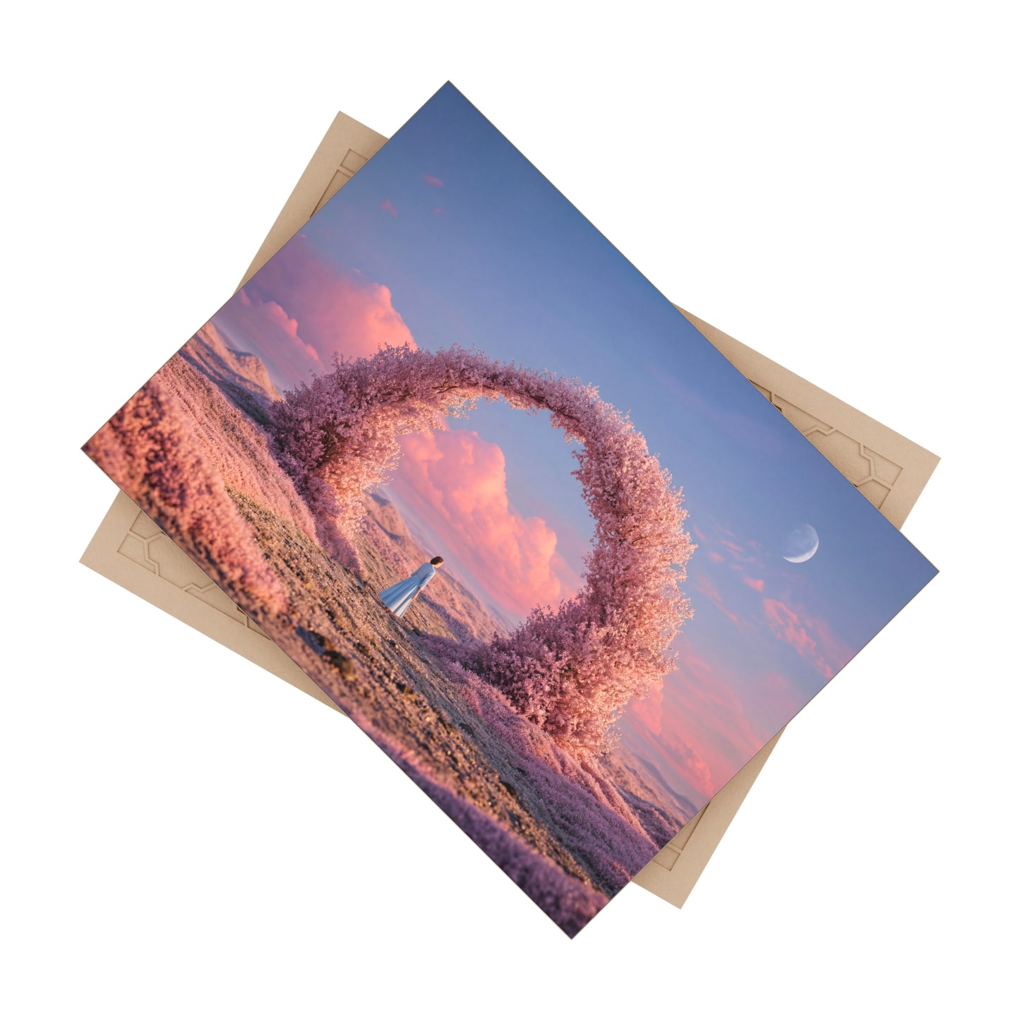 Cherry Blossom Portal Ceramic Photo Tile – A Whisper of Twilight
