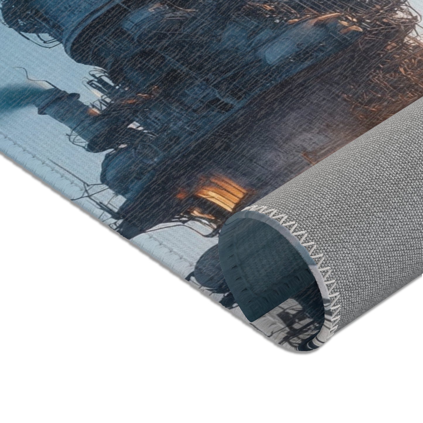 Skyward Spire Area Rugs – Dawn’s Industrial Cathedral