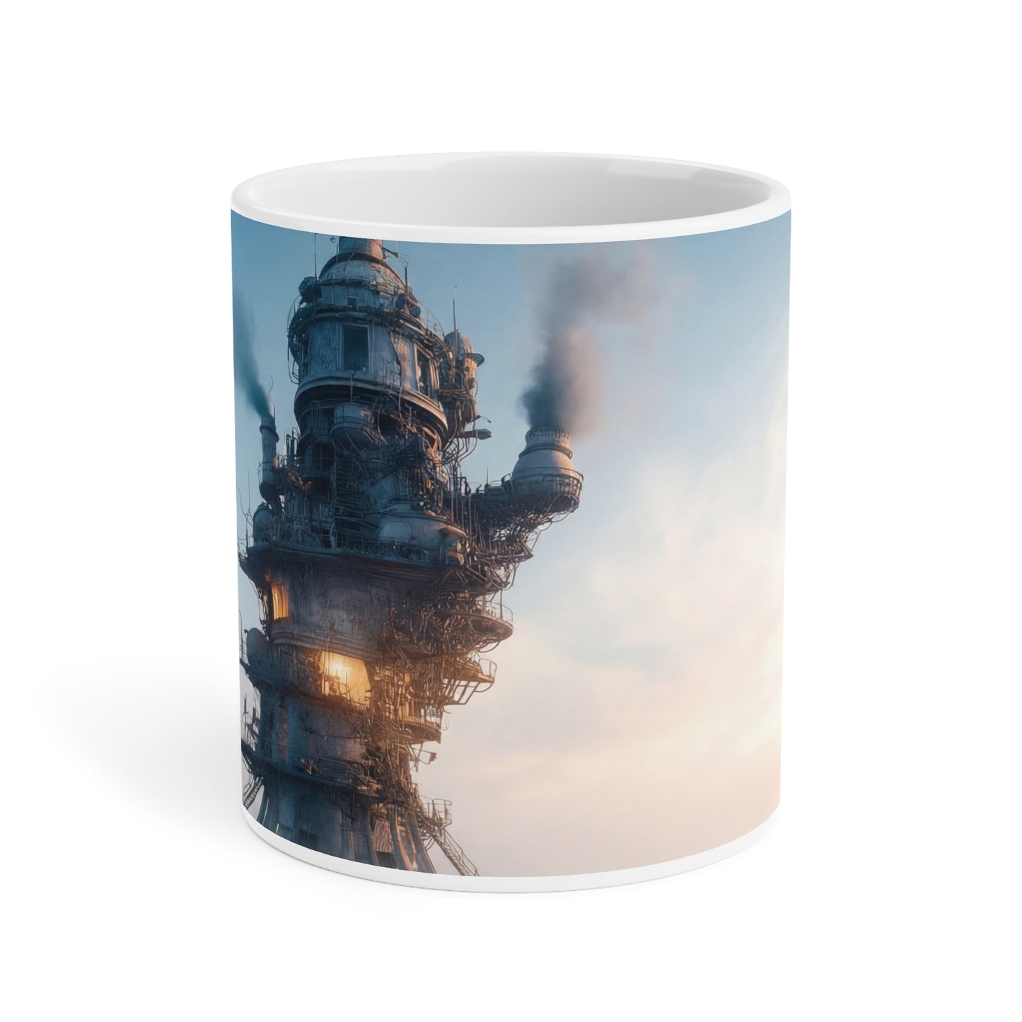 Skyward Steam Tower Ceramic Mugs (11oz\15oz\20oz) – Lonely Engineer’s Dawn