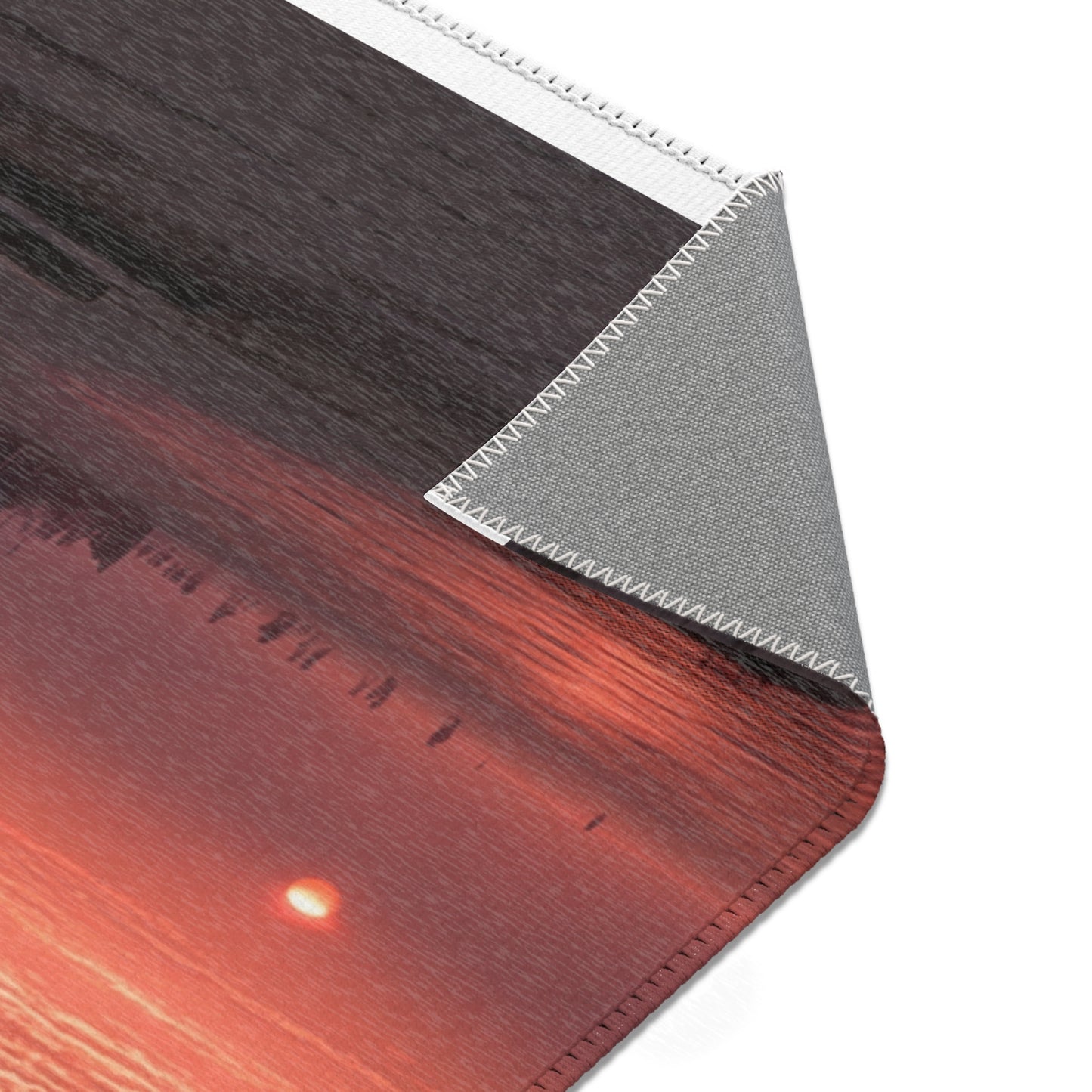 Lone Traveler Staircase Rug – Crimson Sunset Skyway