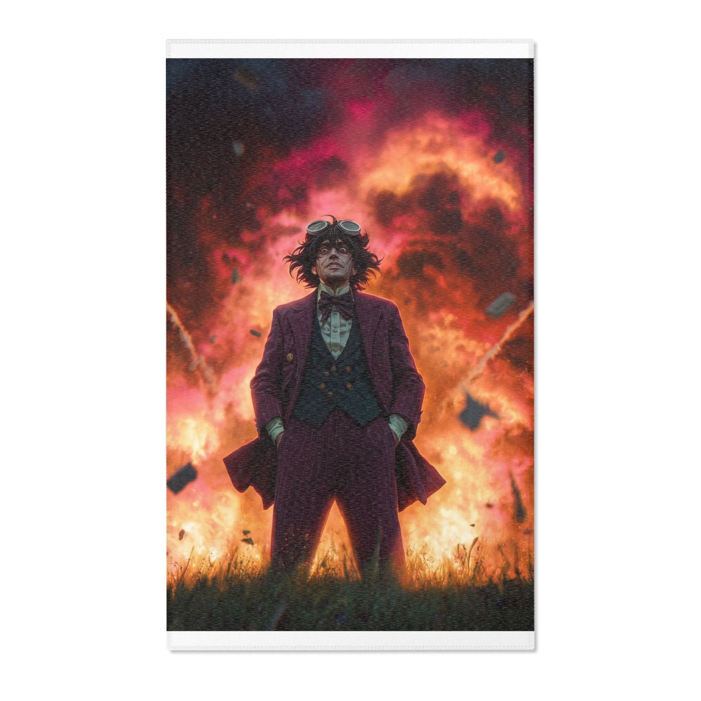 Crimson Explosion Rug – Mad Scientist’s Fiery Stand