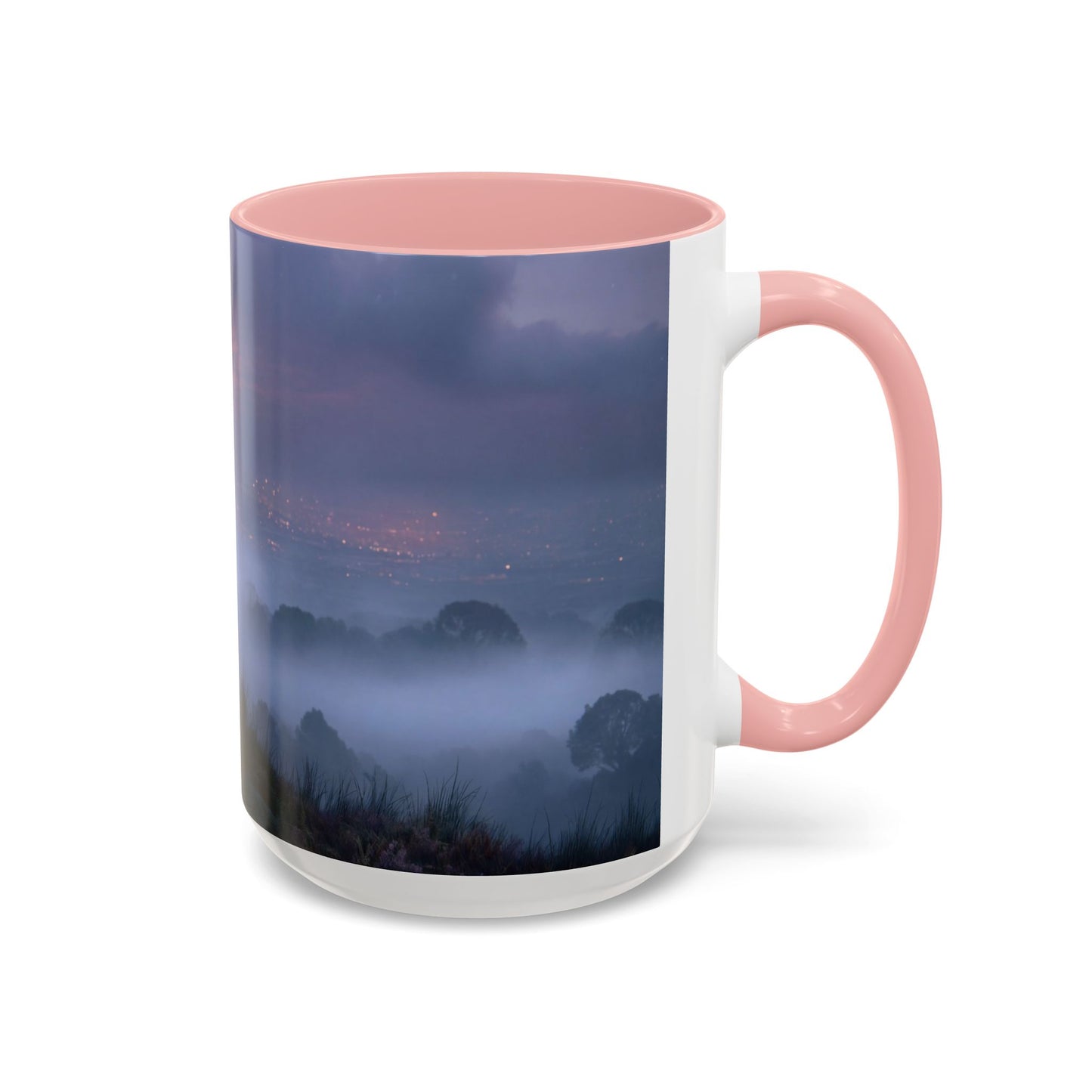 Moonlit Mycophile Accent Coffee Mug (11, 15oz) – Twilight Guardian of the Fungal Peaks