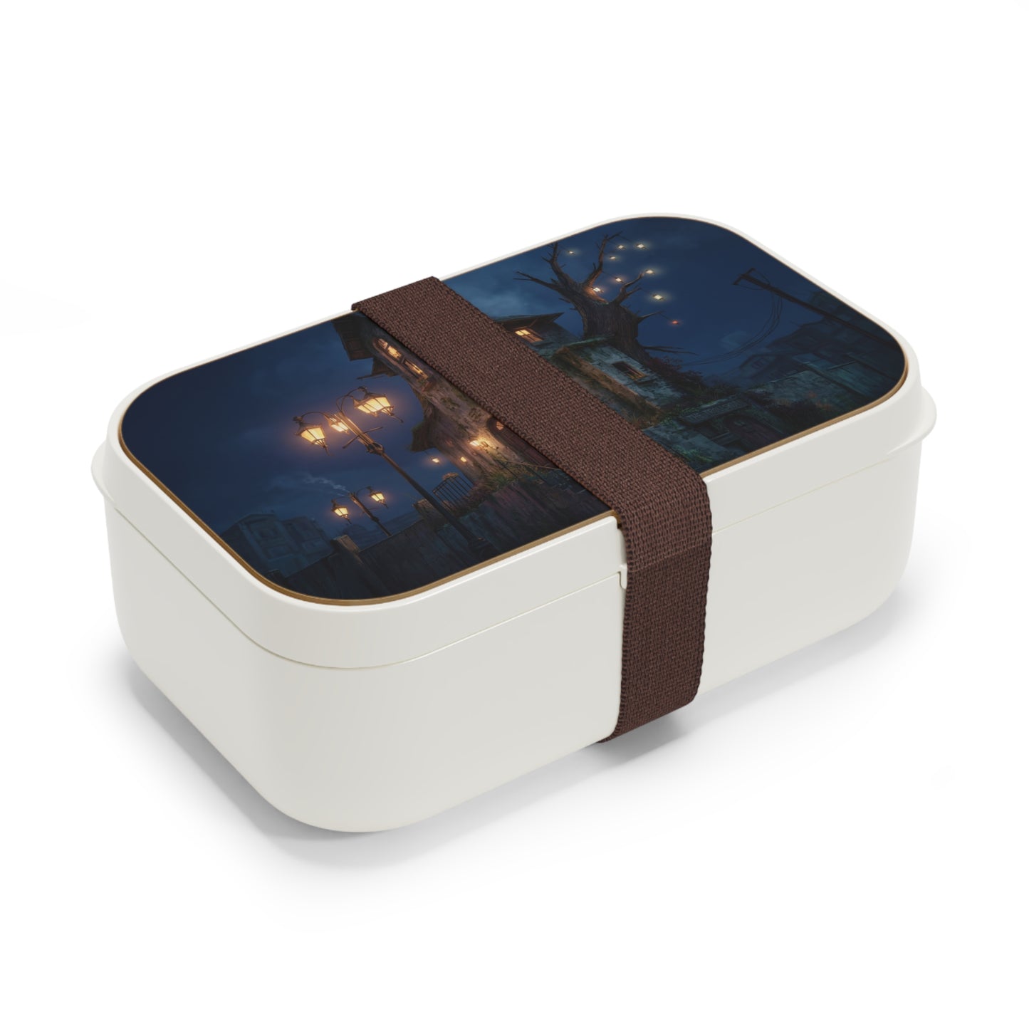 Whimsical Trollskull Cottage Bento Lunch Box – Warm Light in a Wistful Night