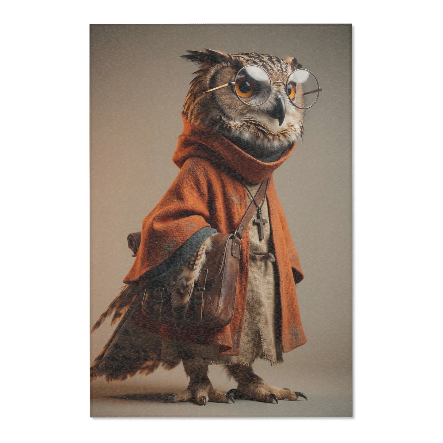 Wise Owl Scholar Rug – Warm Amber Study Companion