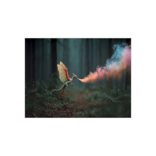 Chromatic Dragon Ceramic Photo Tile – Forest Breath of Rainbow Smoke