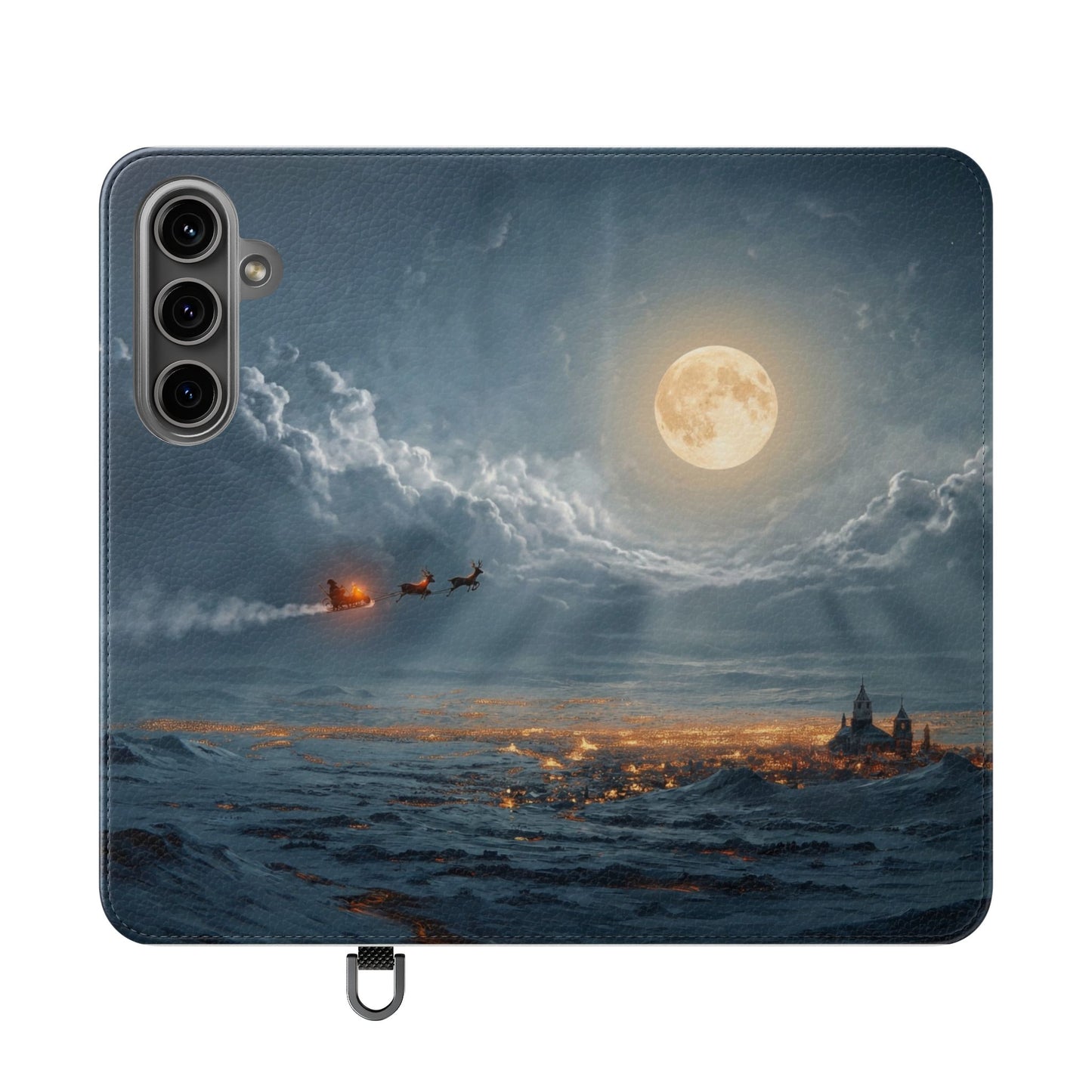 Moonlit Sleigh Flip Cases – Northern Lights Winter Journey
