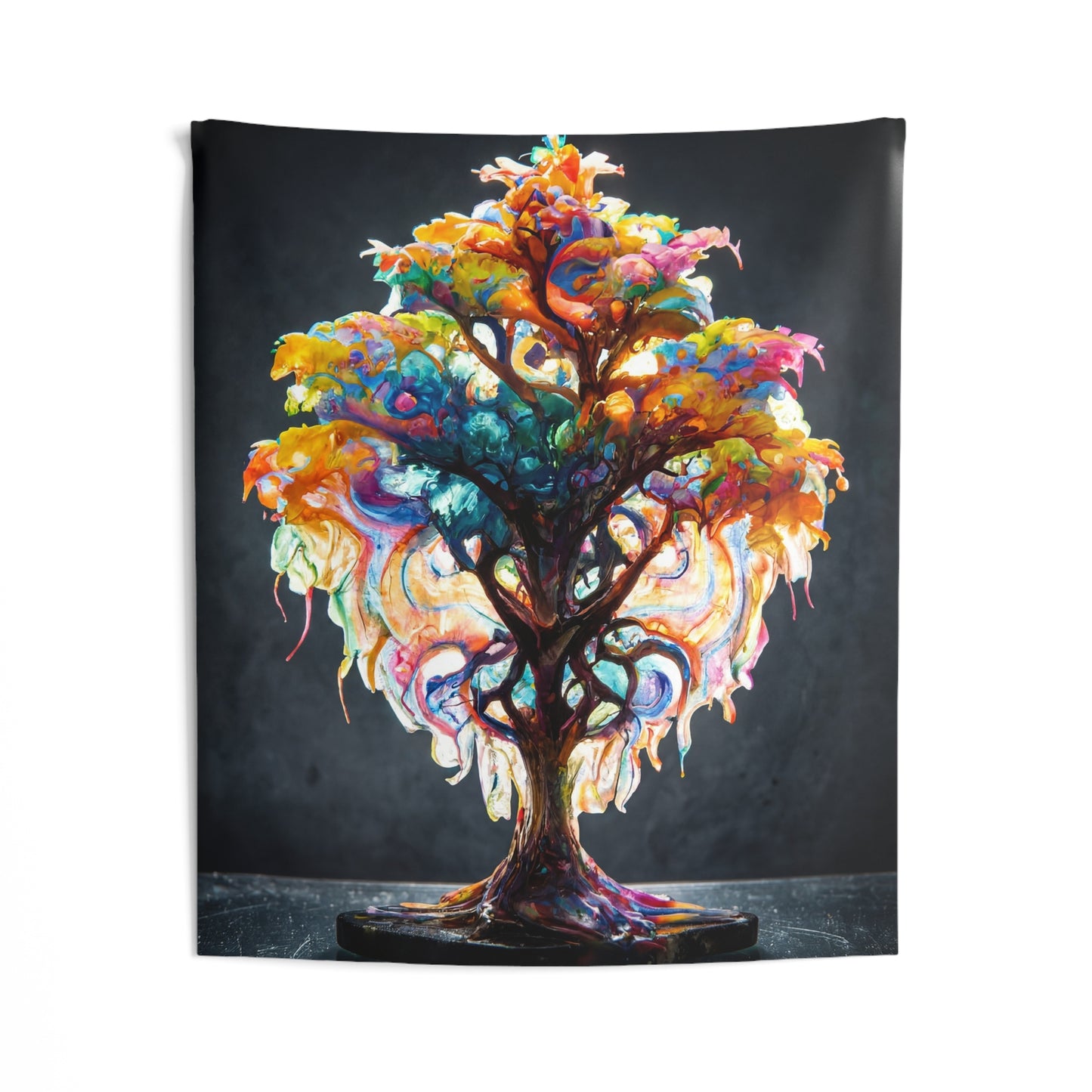 Chromatic Life Tree Indoor Wall Tapestries – A Living Rainbow in Your Space