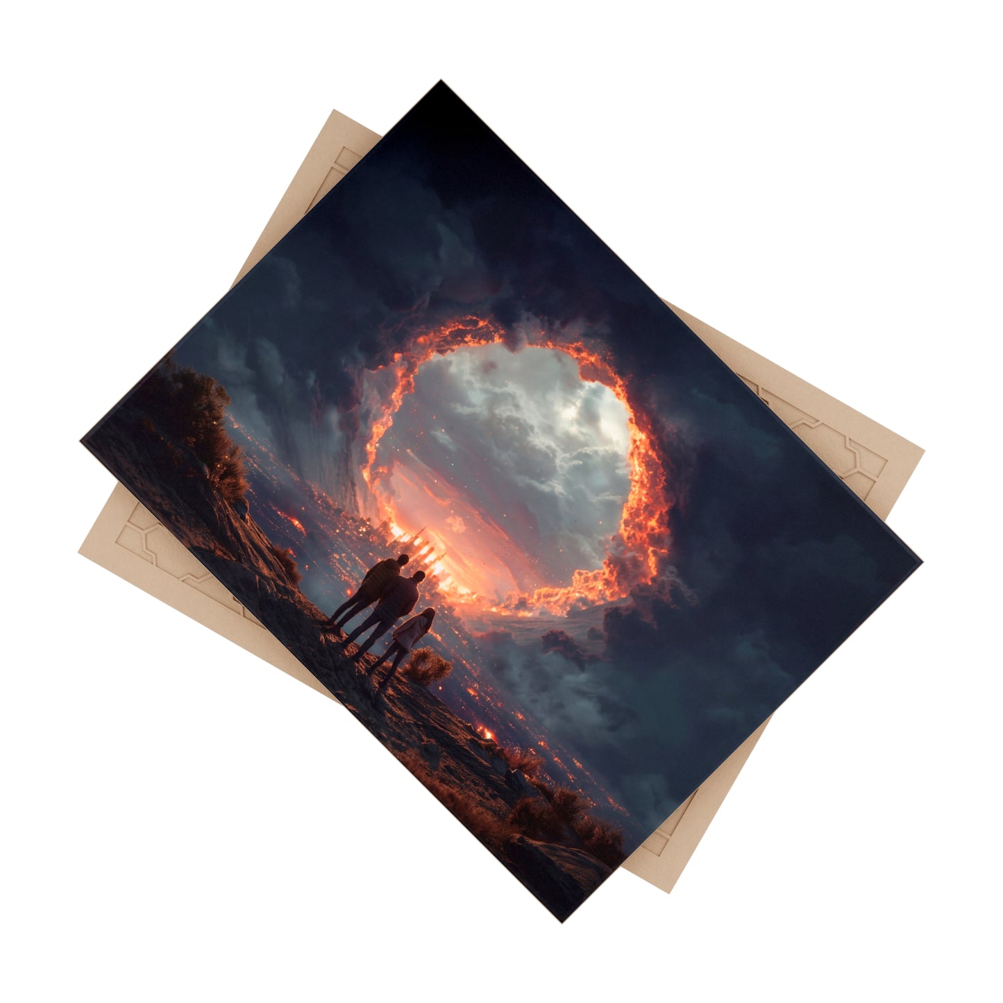 Sky Gate Cityscape Ceramic Photo Tile – Witnessing the Celestial Threshold