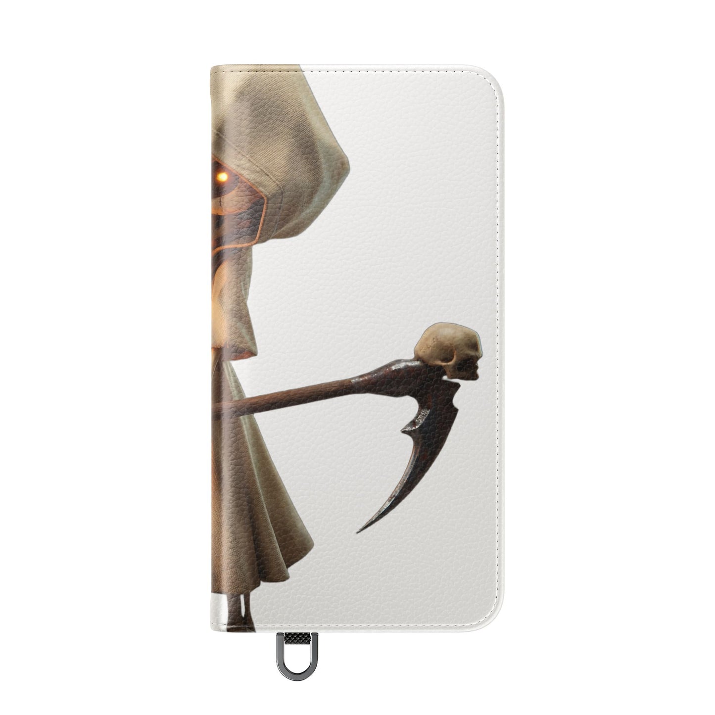 Lantern-Bearing Sentinel Flip Cases – Hooded Guardian with Scythe and Warm Glow