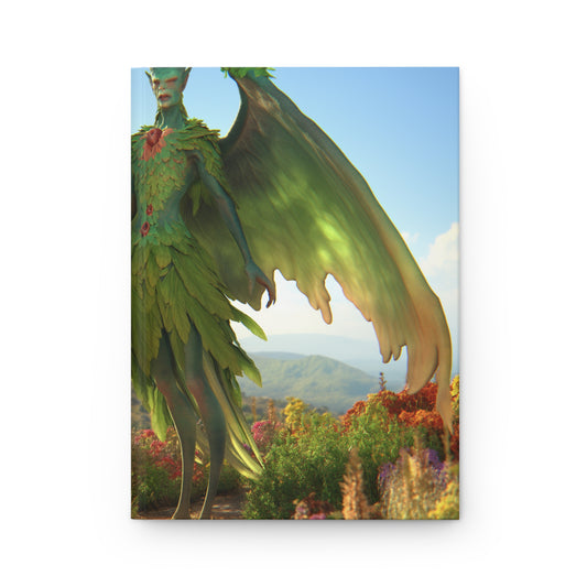 Verdant Guardian Hardcover Journal Matte – Standing Amidst Wildflower Peaks