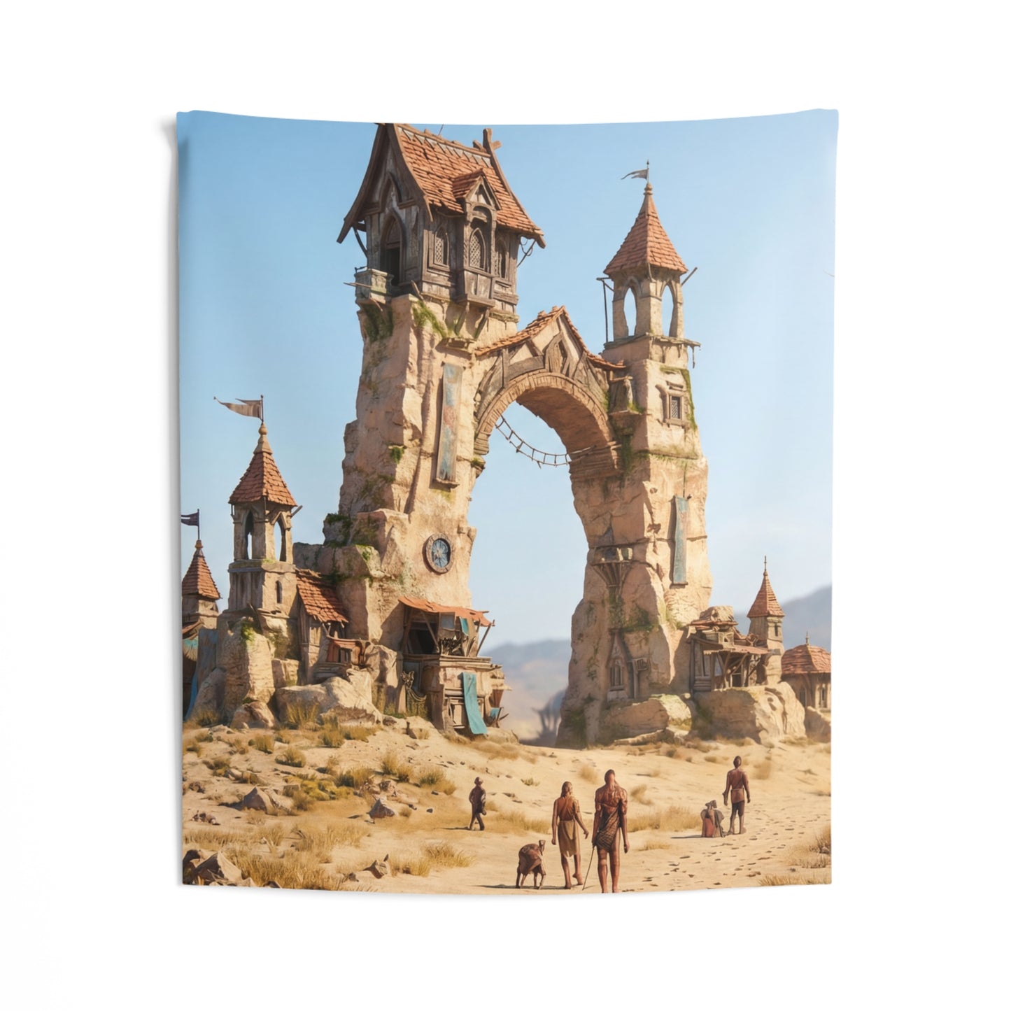 Desert Citadel Wall Tapestry – Sunlit Ruins of a Forgotten Kingdom
