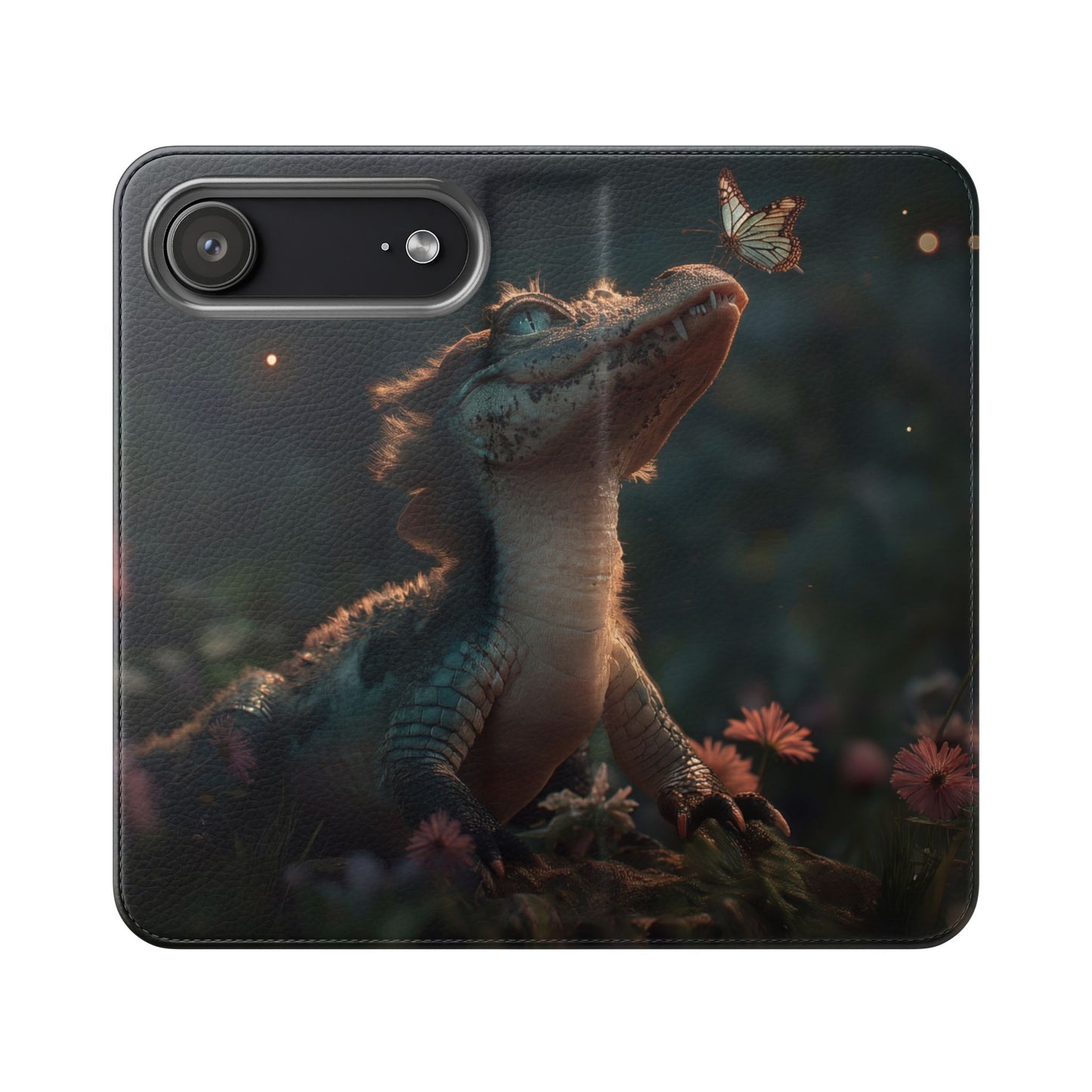 Crocodile Butterfly Flip Cases – Tender Guardian with Moth Companion