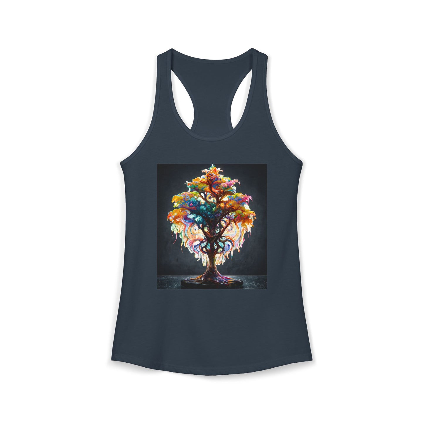 Spectrum Bloom Women's Ideal Racerback Tank – Painted Roots and Rainbow Canopy
