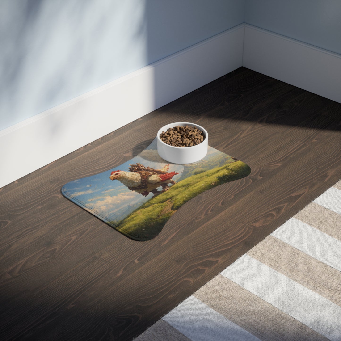 Skyward Eagle Rider Pet Feeding Mats – Sunlit Summit Adventure