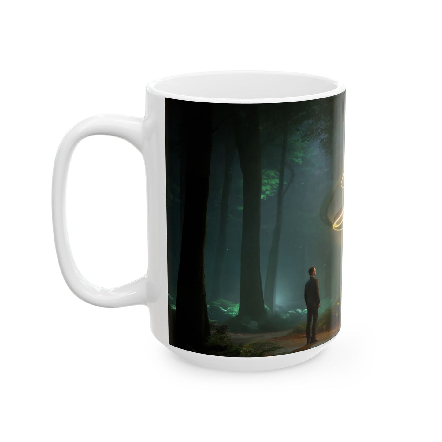 Luminescent Spiral Forest Mug – Whispers of the Ancient Grove