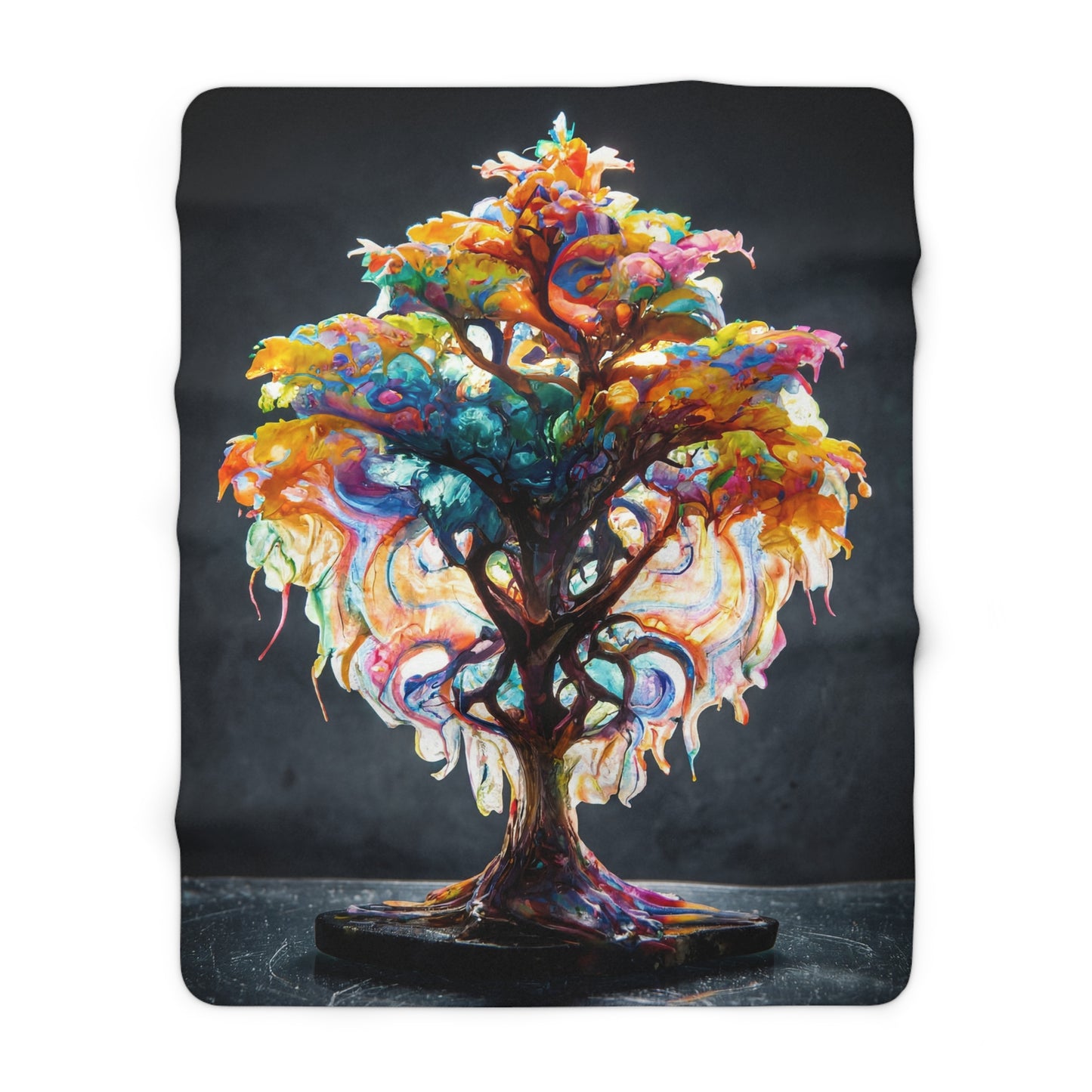 Prism Tree Sherpa Fleece Blanket – Liquid Rainbow Canopy Wrap