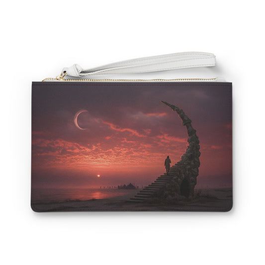 Solstice Sentinel Clutch Bag – Crimson Sky Ascension
