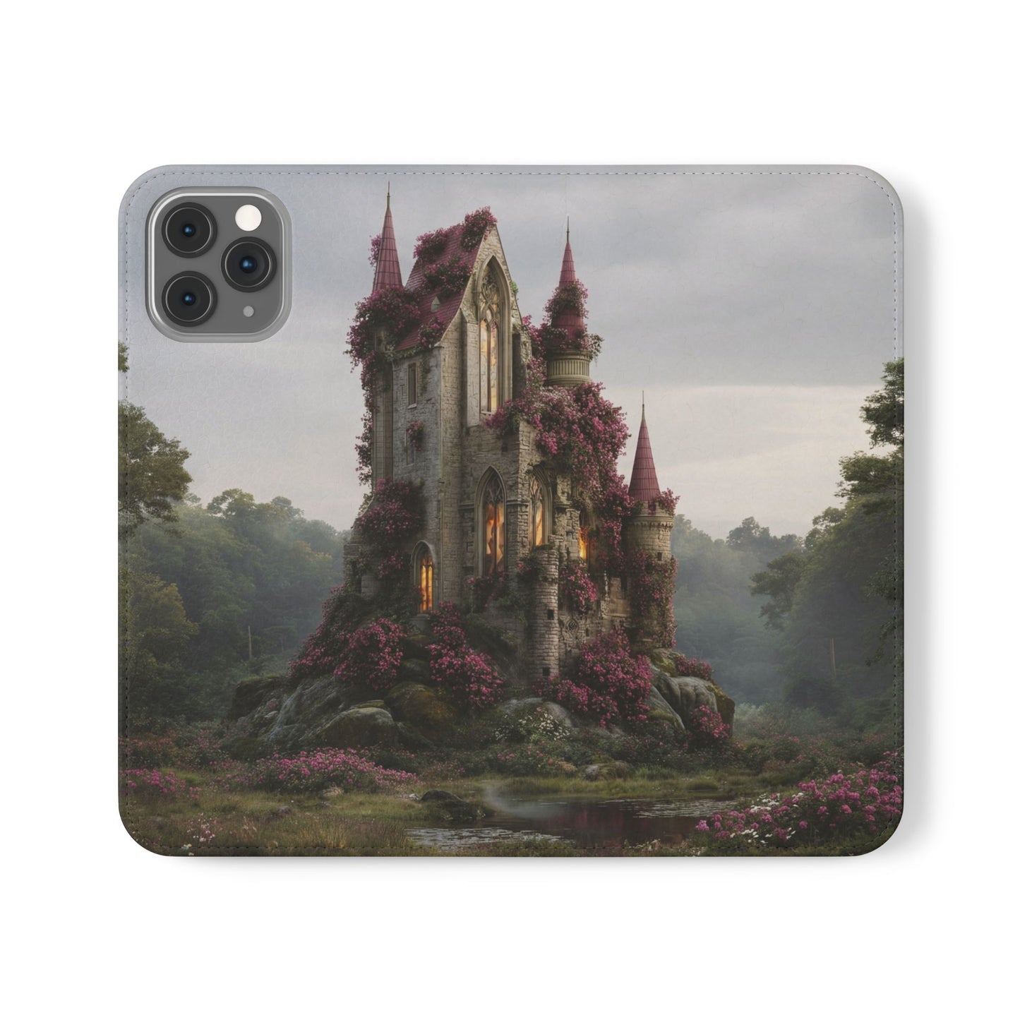Blossom Spire Flip Cases – Pink Ivy Gothic Castle Cover