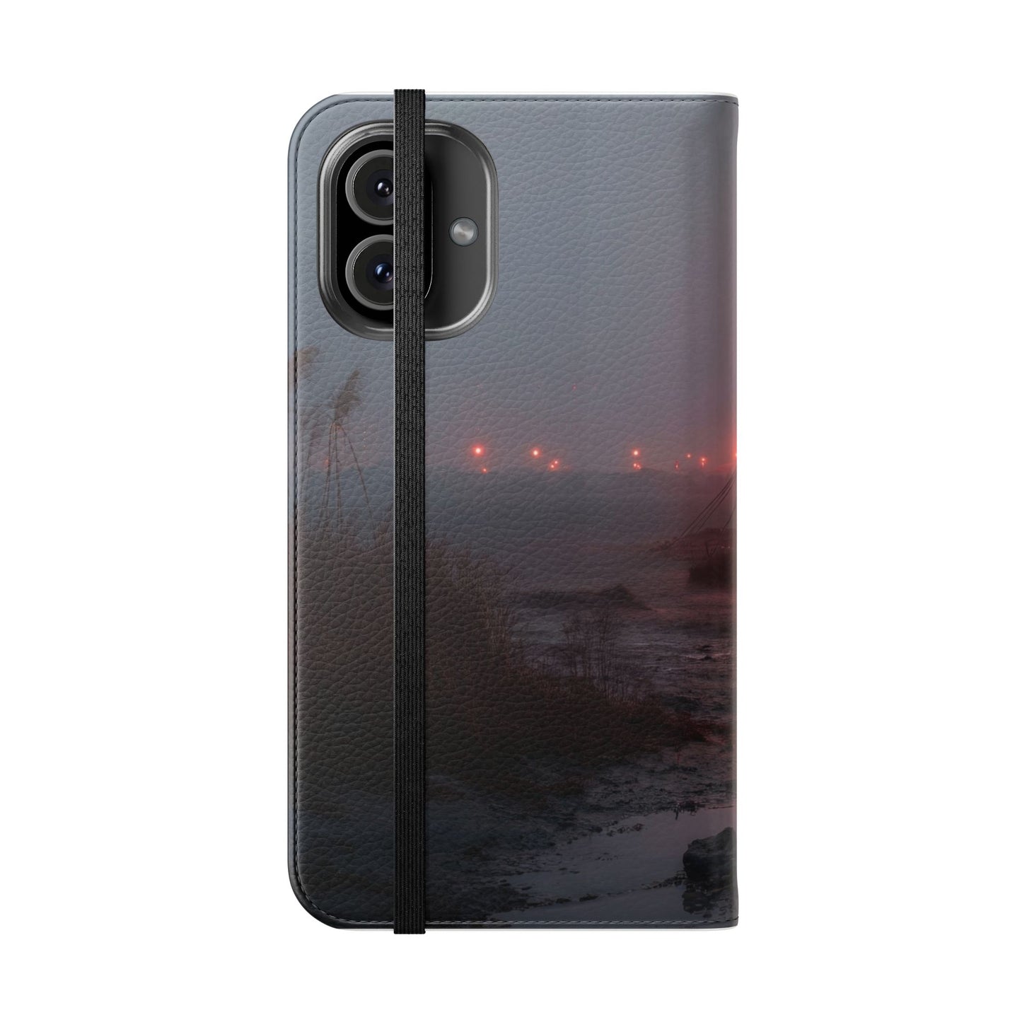 Crimson Circus Tent Flip Cases – Misty Coastside Lantern Scene