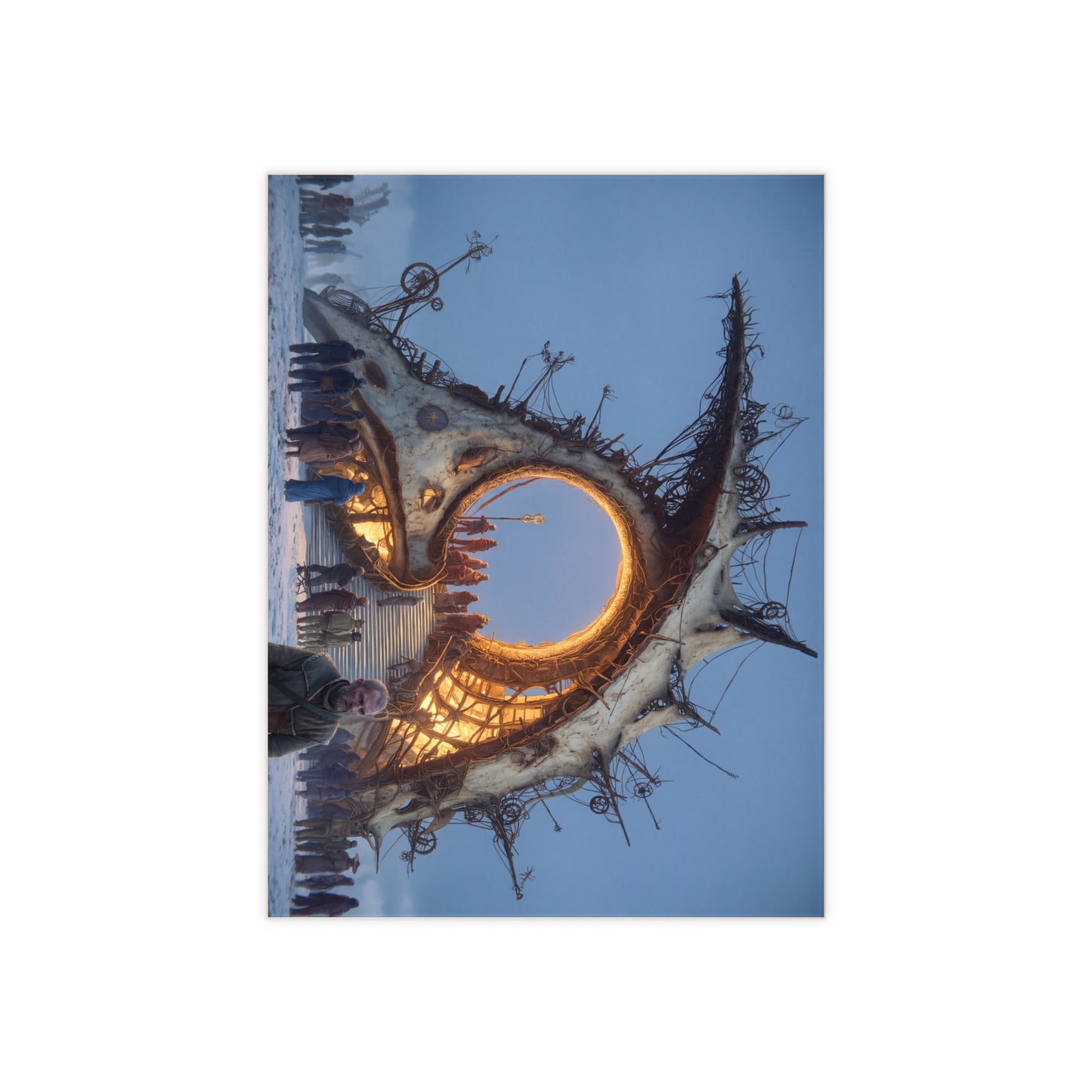 Threshold Gate Ceramic Photo Tile – Frostbound Portal to a Whispering Realm