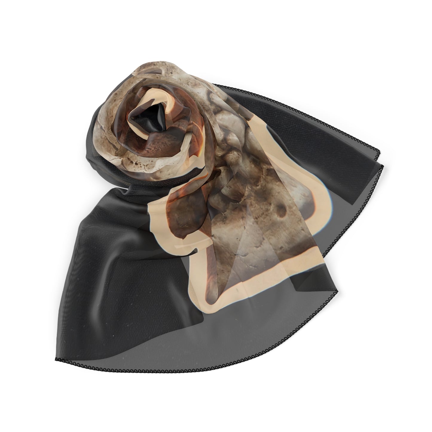 Crowned Skull Poly Scarf – Memento Mori Luminescence
