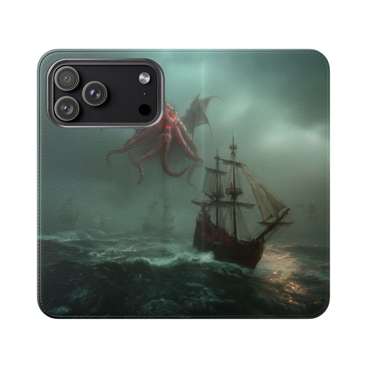 Leviathan Dragon Flip Cases – Crimson Sentinel at Sea