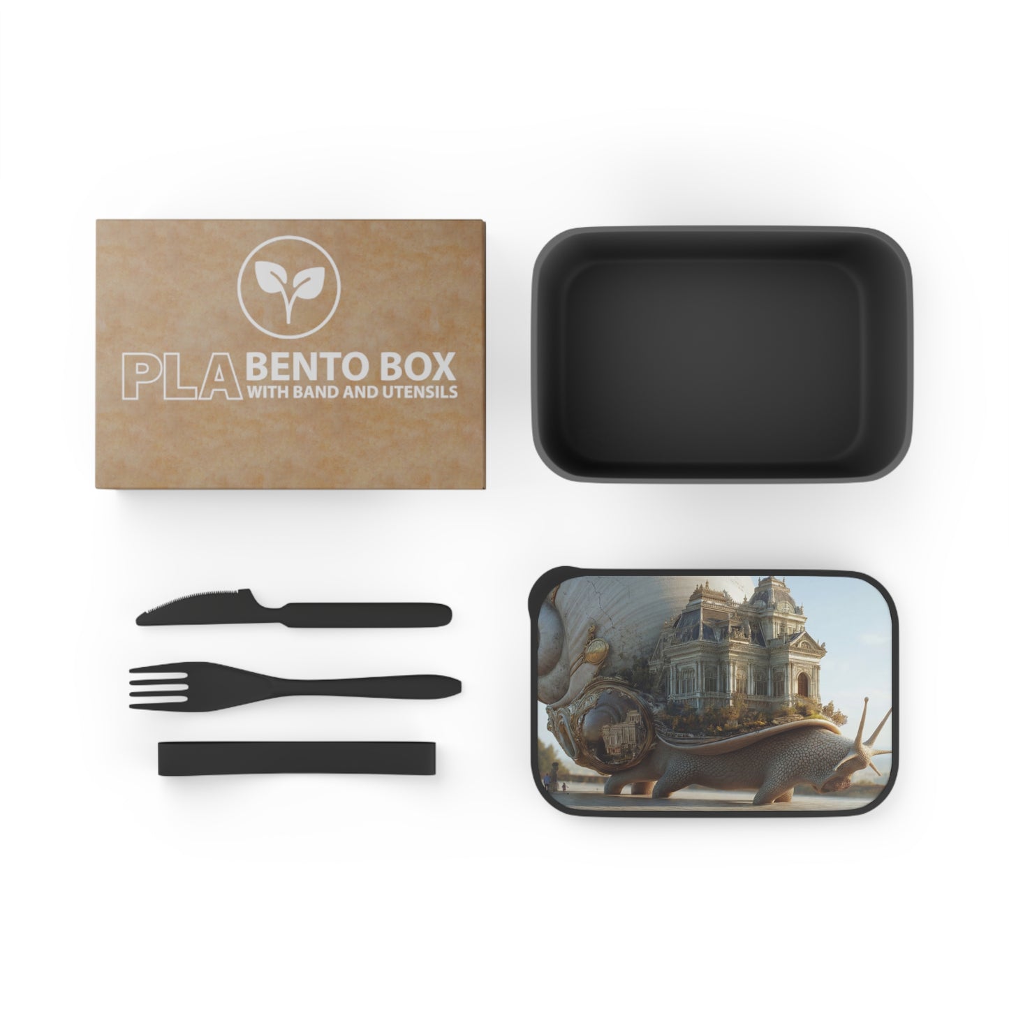 Grand Palace Snail PLA Bento Box with Band and Utensils – Slow Travel Dreamscape